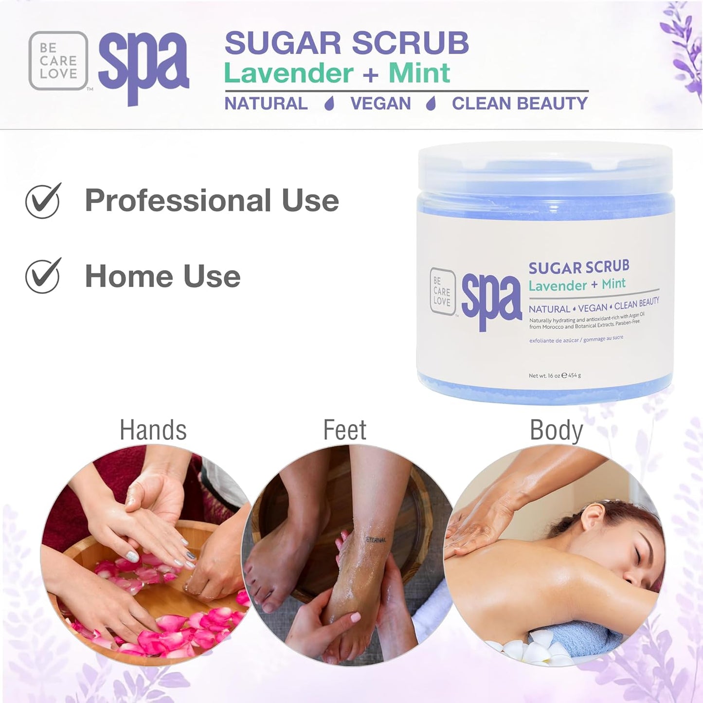 BCL SPA Sugar Scrub Lavender + Mint, 16 oz