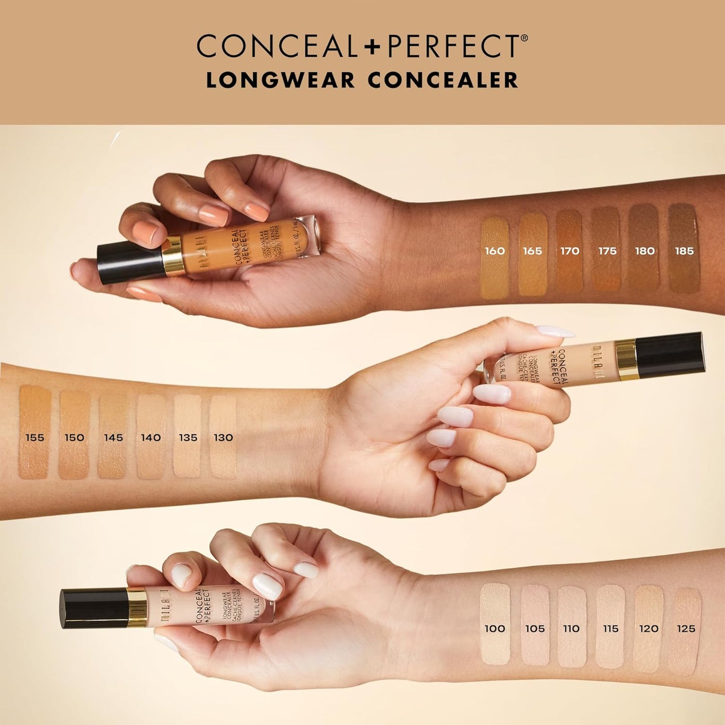 Milani Conceal + Perfect Longwear Concealer - Light Nude (0.17 Fl. Oz.) Vegan, Cruelty-Free Liquid Concealer - Cover Dark Circles, Blemishes & Skin Imperfections for Long-Lasting Wear