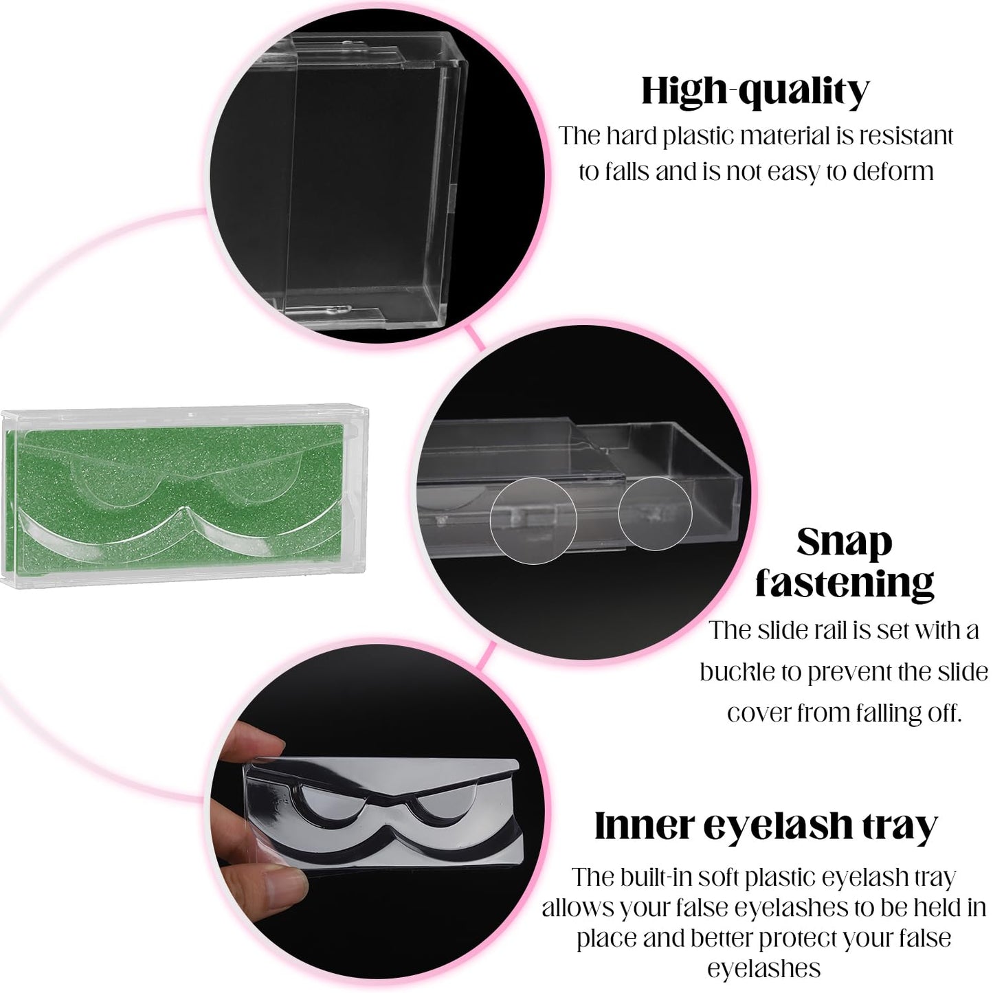 Premium Lash Display Cases - 30 Pack Customizable False Eyelash Storage Containers (Green)