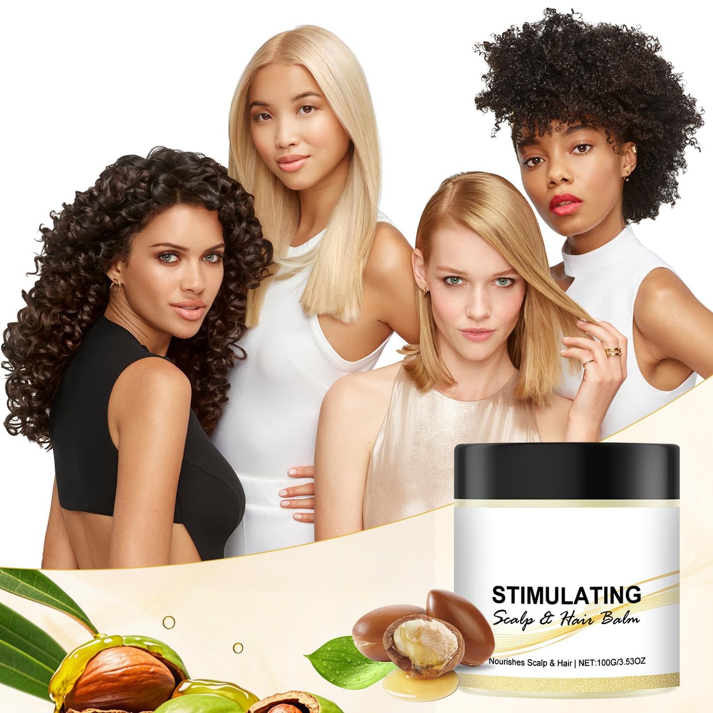 2 PCS Stimulating Scalp and Hair Balm, Nourishes Scalp & Hair, Shea Butter and Mango Butter Blend, promote healthy hair growth, Thicker Strands