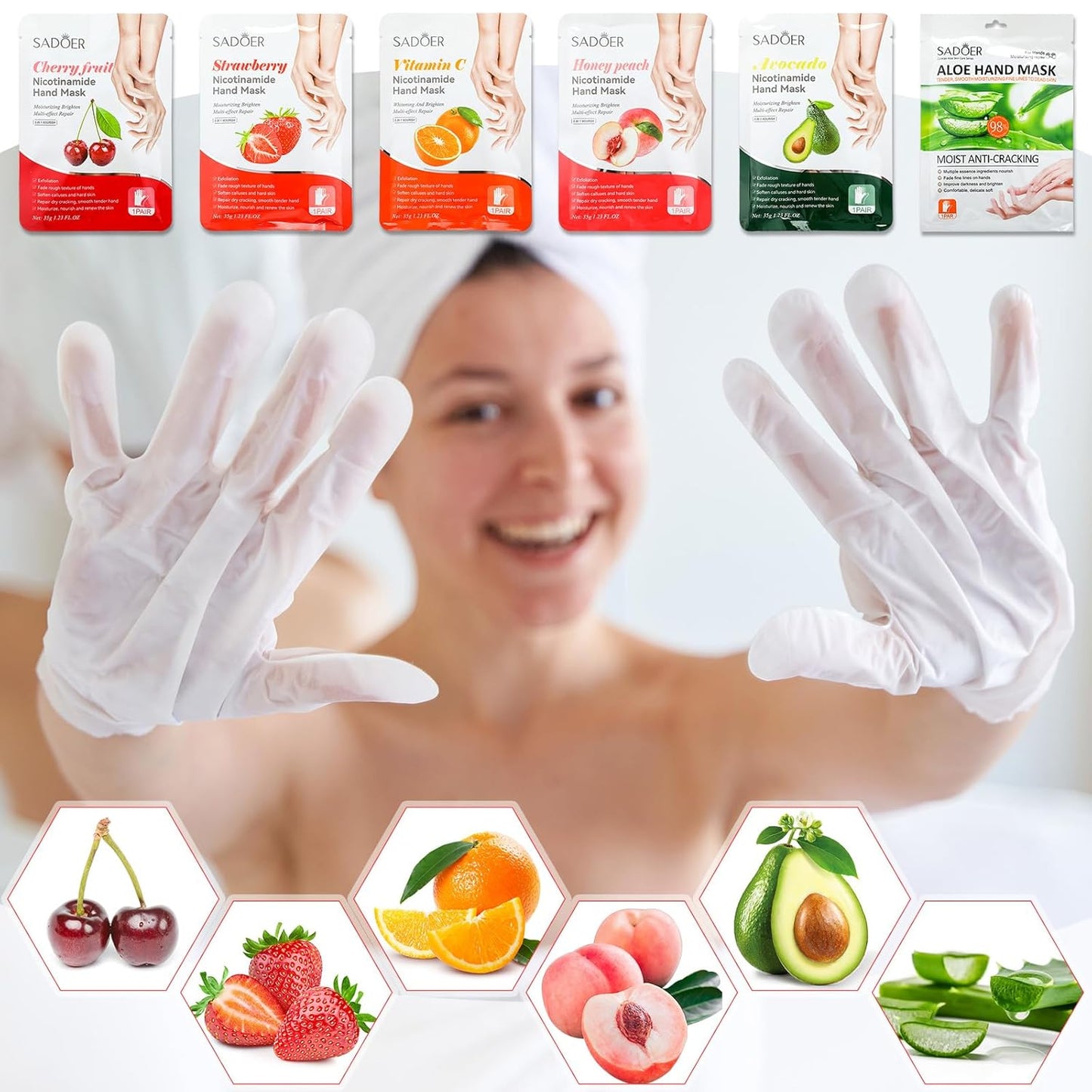 24 Pcs Fruits Beauty Facial Hand Foot Mask Cooling Eye Pads Set Spa Party Night Kit Beauty Skincare Hydrating Skin Cooling Eye Masks for Puffy Eyes Spa Stocking Stuffers Night Summer Party
