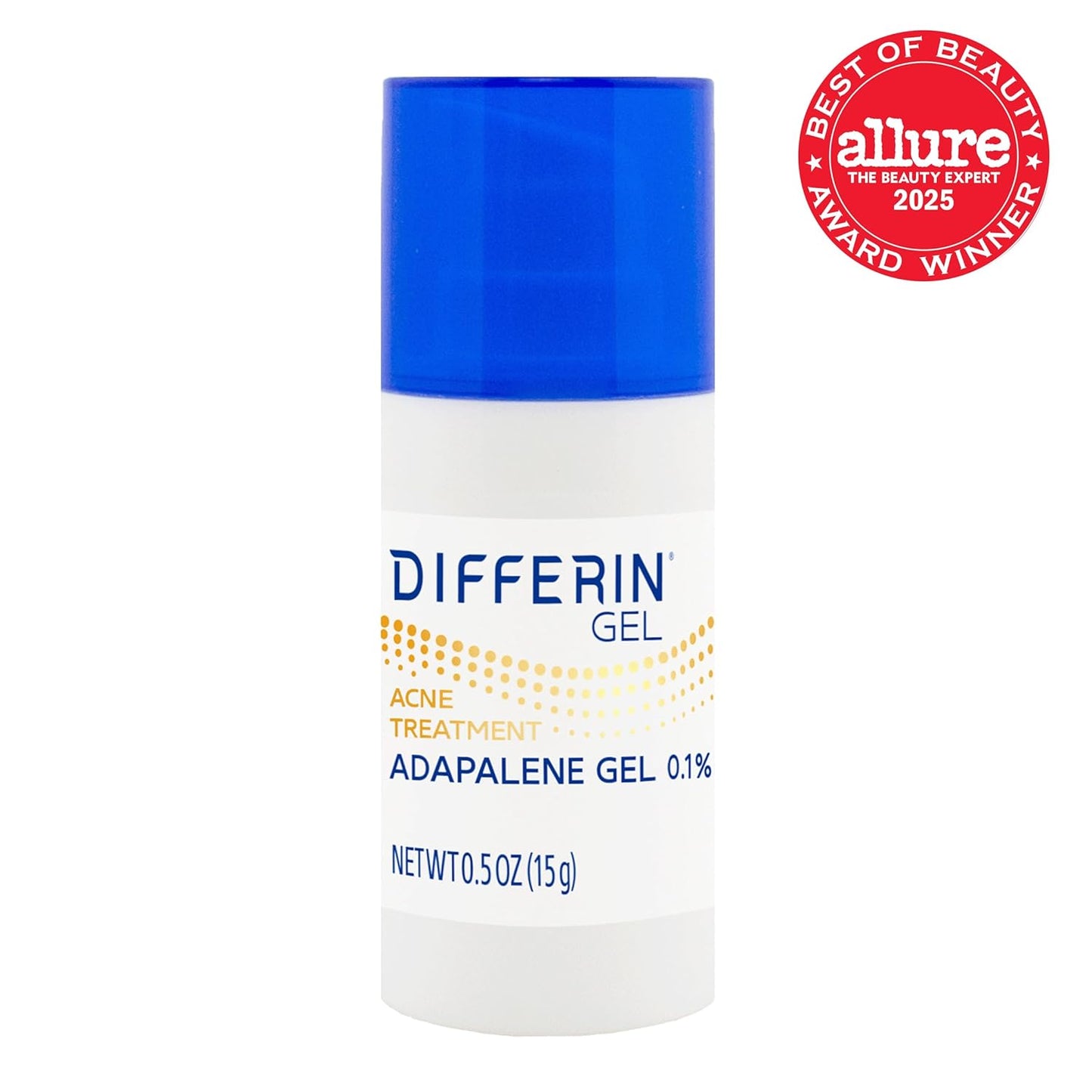 Differin Acne Treatment Gel, 30 Day Supply, Retinoid Treatment for Face with 0.1% Adapalene, Gentle Skin Care for Acne Prone Sensitive Skin, 15g Pump (Packaging May Vary)