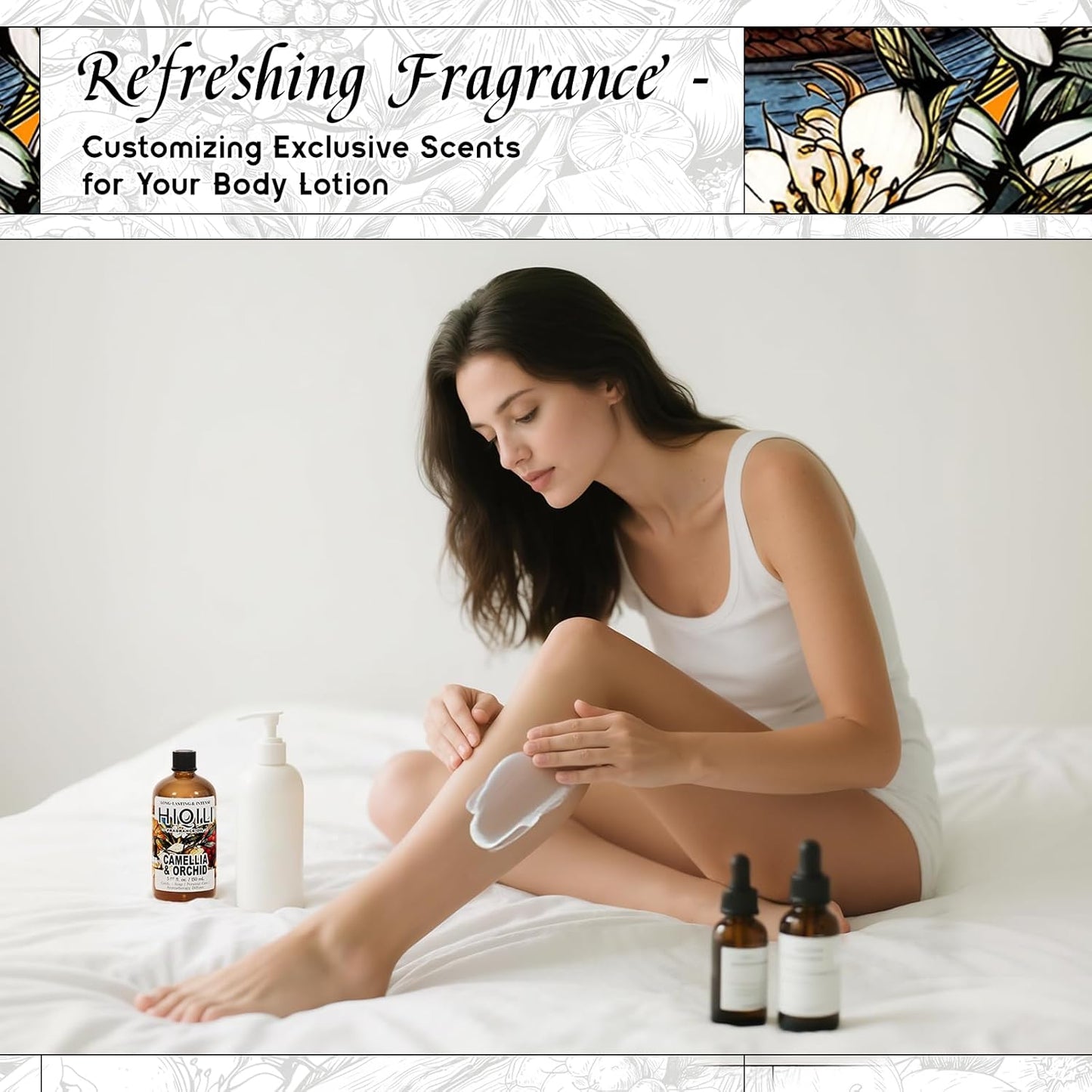 HIQILI Camellia and Orchid Fragrance Oil for Candle, Soap and Perfume Making, Add to Shampoo & Body Lotion, Floral Scents- 5.07 Fl Oz