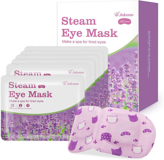 Jekeno Steam Eye Mask, 16 Packs Eye Masks for Dry Eyes Dark Circles and Puffiness, 40-60 Minutes Self Heated Steam Warm Eye Mask, Christmas Spa Gifts for Women