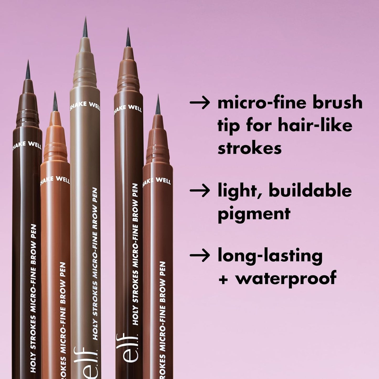 e.l.f. Holy Strokes Micro-Fine Brow Pen, Liquid Waterproof Eyebrow Makeup For Detailing & Adding Dimension, Vegan & Cruelty-Free, Blonde