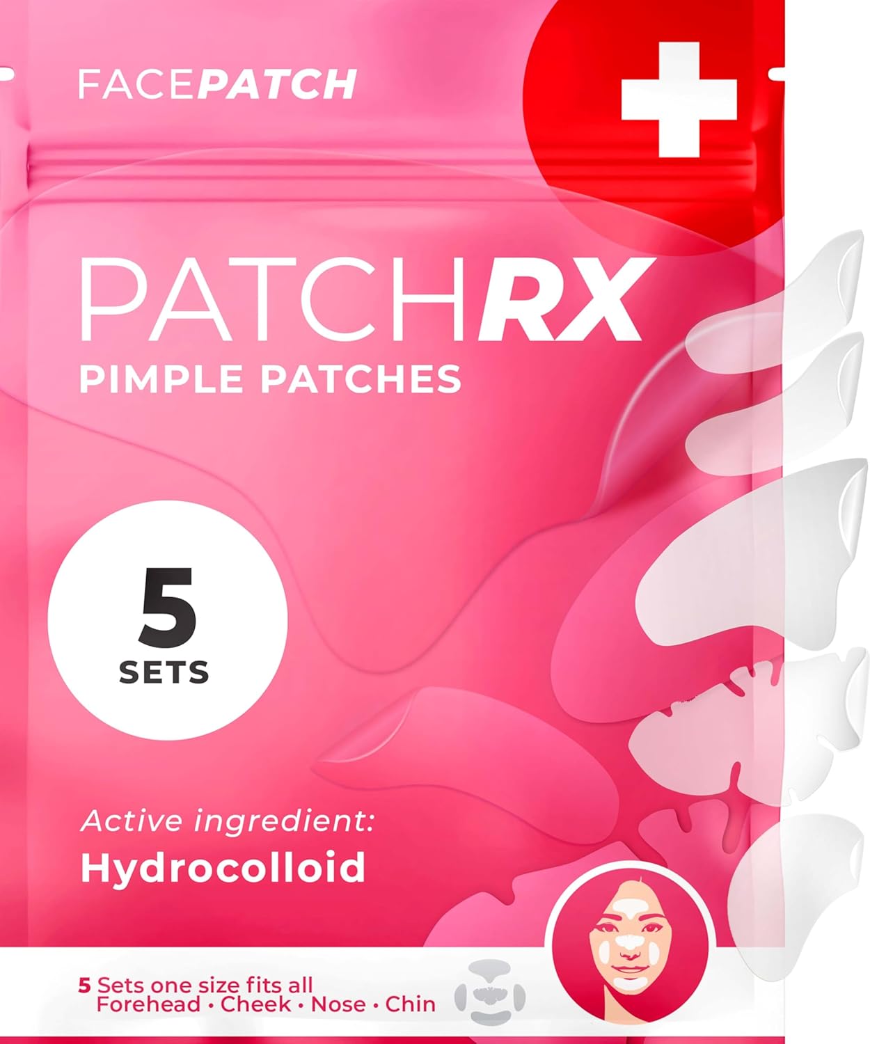 Full Face Pimple Patches (5 Sets), Reduce Pimples On Whole Face Overnight, Hydrocolloid Acne Mask, Pimple Patches, Large Acne Patches, Full Face Hydrocolloid Mask