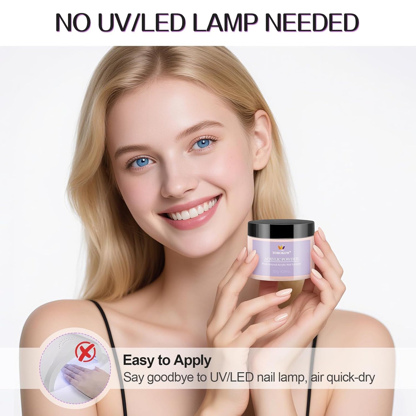 TOROKOM Nude Acrylic Powder, 120g/4.23oz Acrylic Nail Powder Large Capacity Acrylic Dip Powder for Nails Self-Leveling Acrylic Extension Powders, 3D Nail Carving, Long-Lasting, No Nails Lamp Required