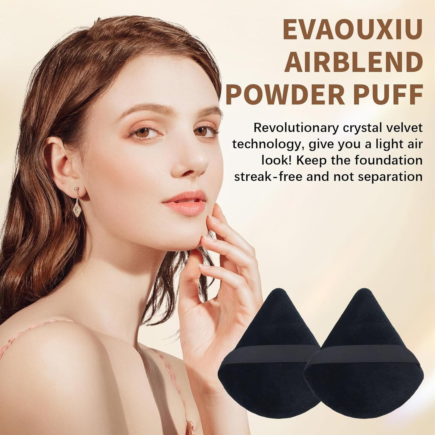 Triangle Makeup Powder Puff, 60pcs Setting Powder Puffs, This Cosmetic Wedges For Face, Under Eyes And Neck, Velvet Material