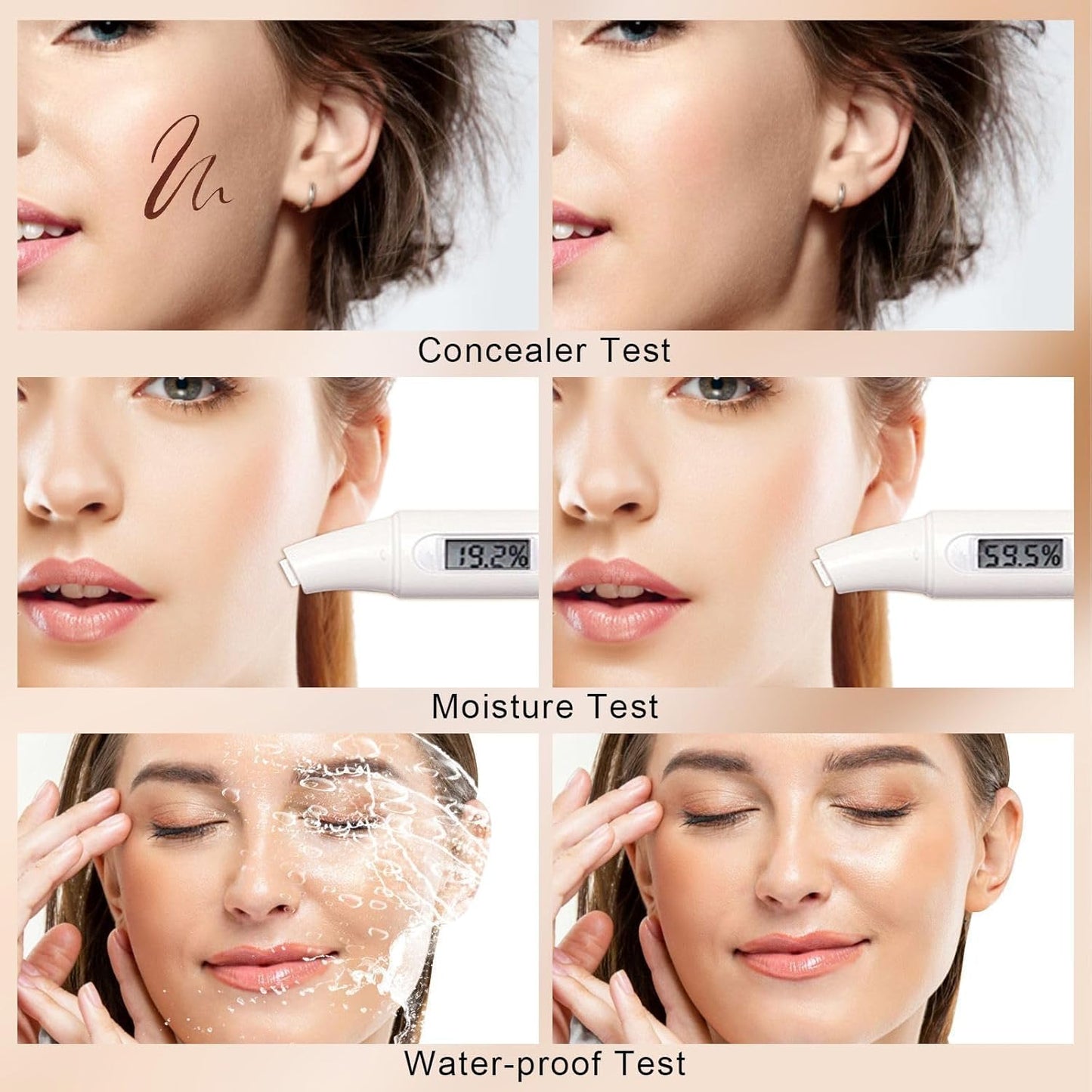 Mushroom Head Air Cushion CC Cream - BB Cream Face Makeup for Mature Skin, Moisturizing Cover Balm Foundation & Long-Lasting Color Correcting Concealer, Even Skin Tone for All Skin Types (Natural)