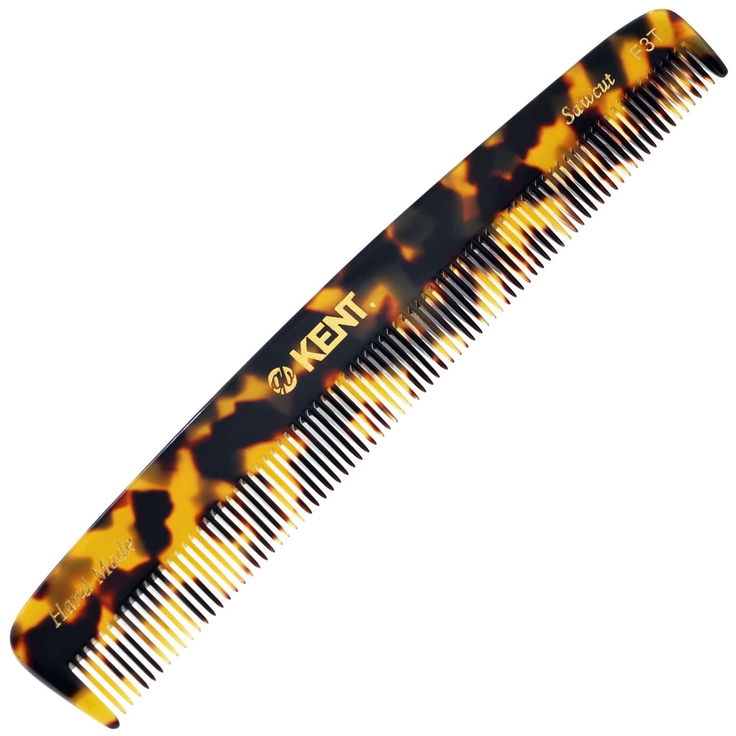 Kent F3T TY Fine Tooth Comb for Hair Parting, Handmade Combs for Men and Straightening Comb for Women, Dandruff Remover Kent Mens Combs for Fine Hair