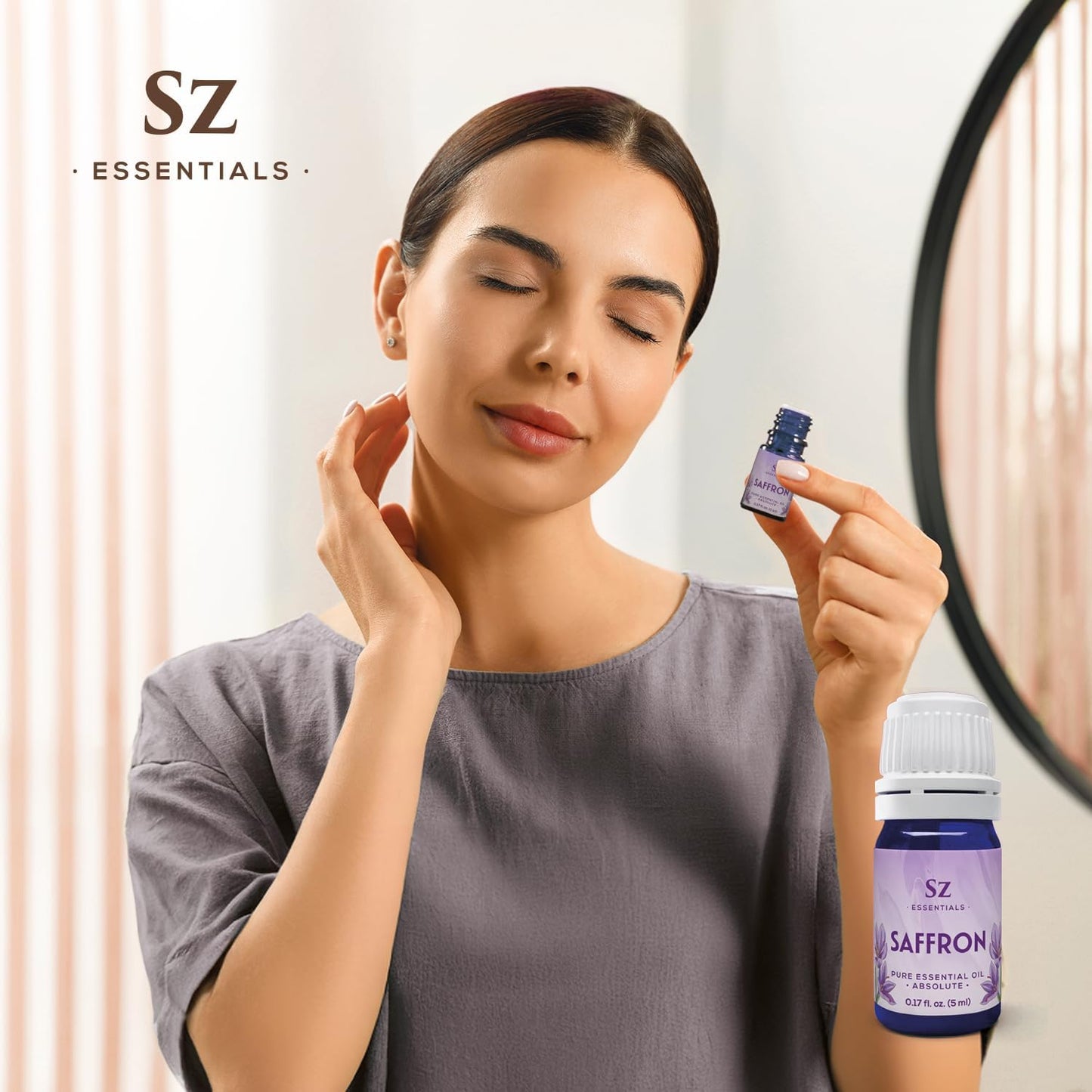 Saffron Essential Oil, 100% Pure, Extracted from Stigmas of The Saffron Flower - Spicy & Floral Scent with Earthy Overtones - Therapeutic Grade & Vegan - 0.17oz (5ml)