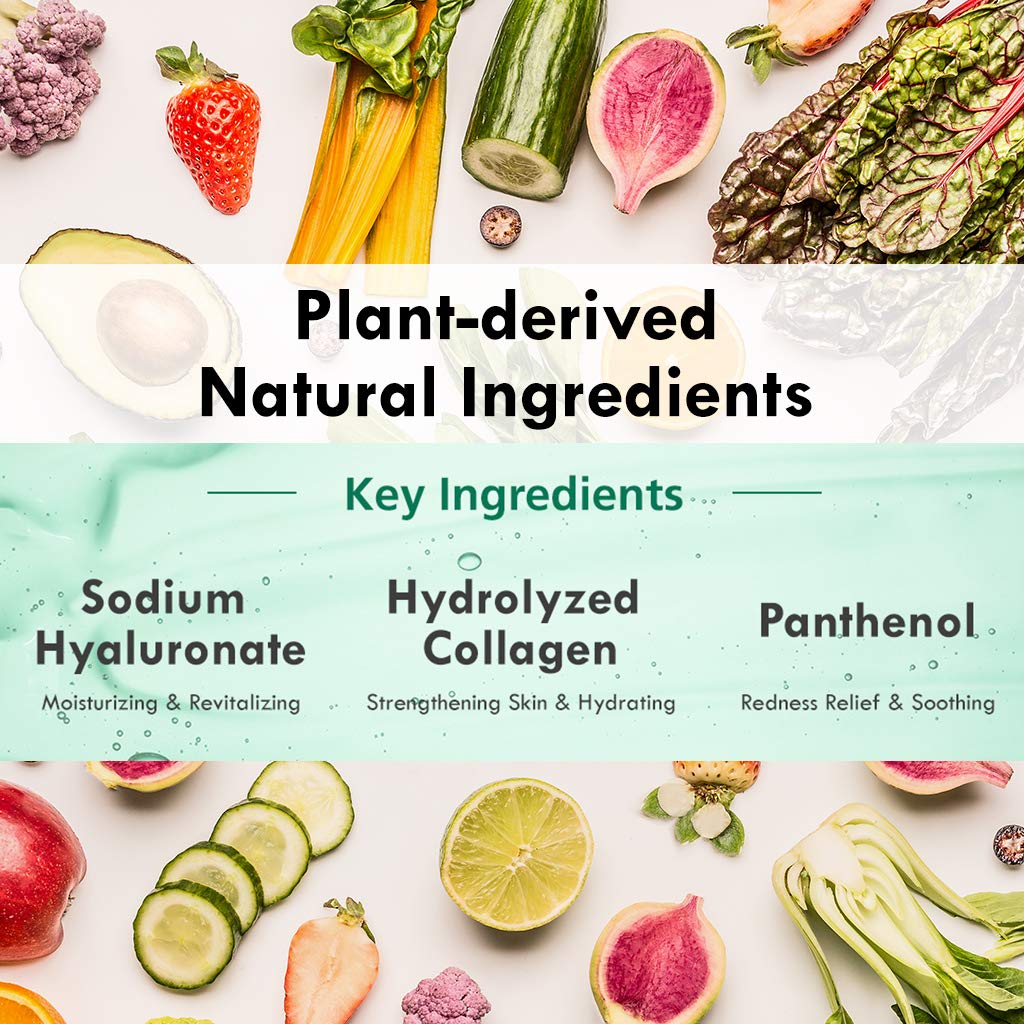 DERMAL Korean Collagen Face Mask – Hydrating & Soothing Sheet Mask with Panthenol – Hypoallergenic Calming Moisture Care for All Skin Types – 16 Combo Pack B