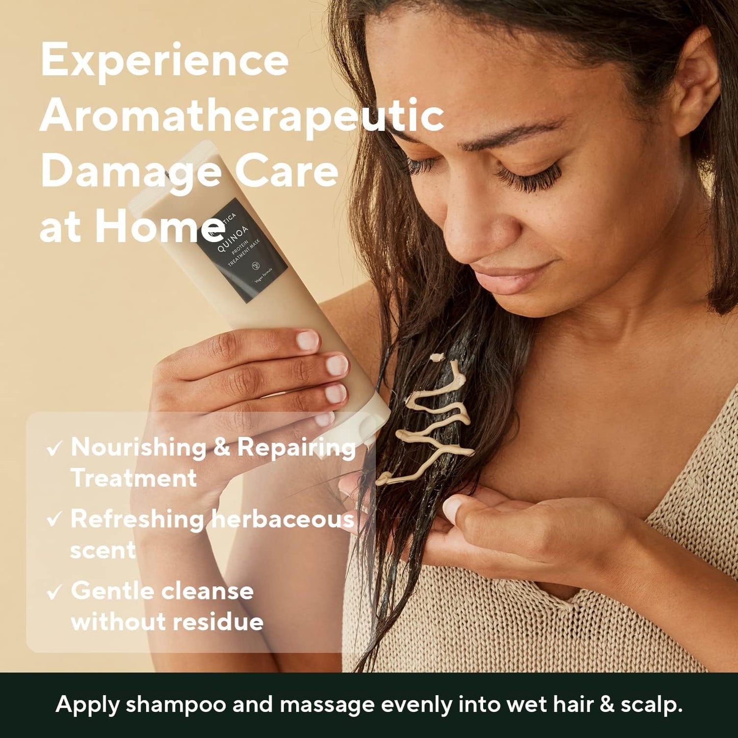 AROMATICA Quinoa Protein Hair Treatment, Silicone-free, Sulfate-free/Nourishes, Moisturizes, and Adds Shine (5.41oz / 160ml)