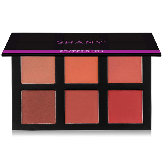SHANY Shimmer & Matte Powder Blush Makeup Palette with Mirror - 6 Color Makeup Blush Palette - BLUSH