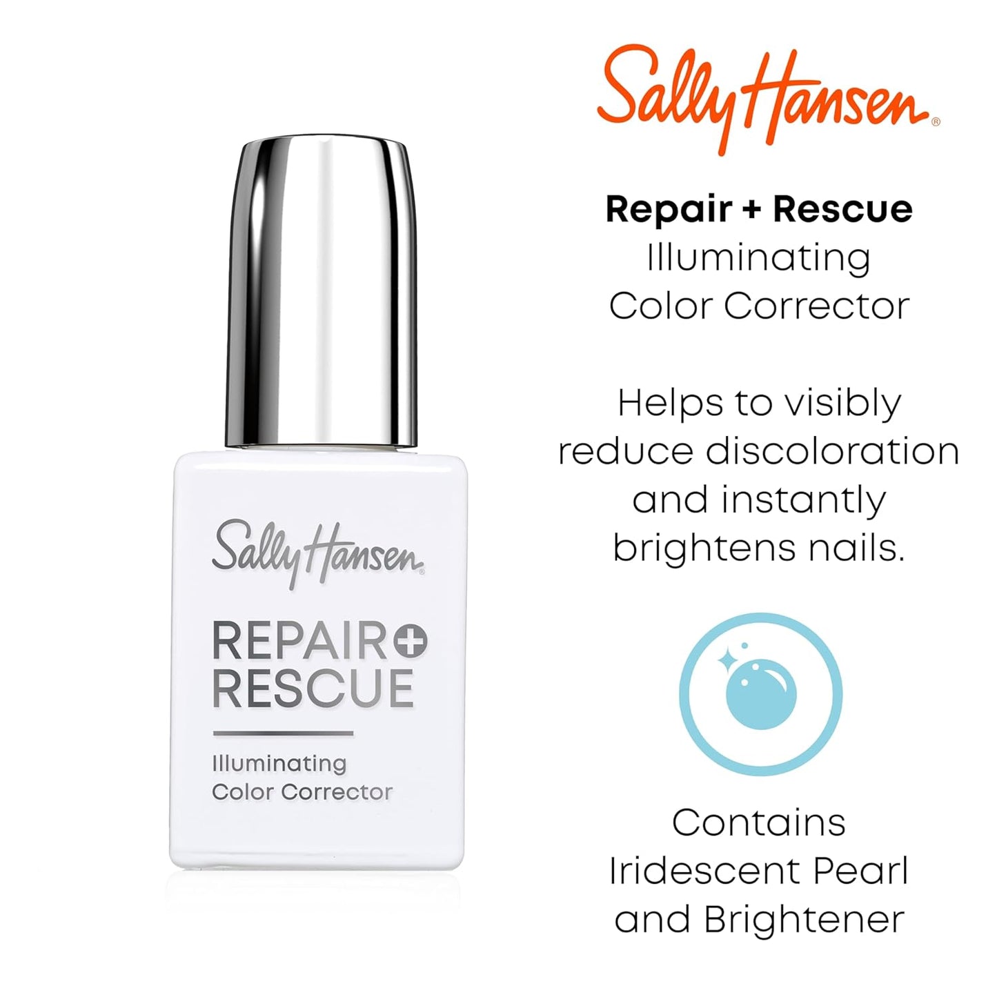 Sally Hansen® Repair + Rescue, Illuminating Color Corrector, Reduce Discoloration, Brighten Nails