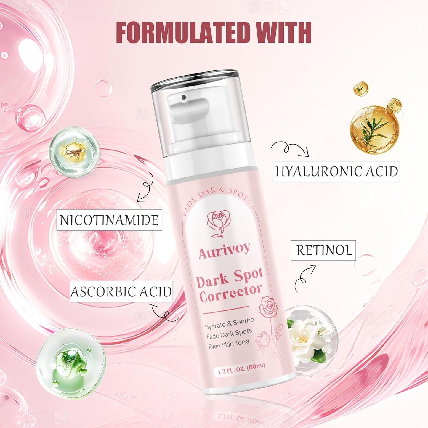 Dark Spot Remover for Face and Body - Dark Spot Corrector for Face - Sun Spots, Age Spots, Freckles & Melasma Remover - Brown Spot Corrector Evens Skin Tone for All Skin Type 1.7 Fl Oz