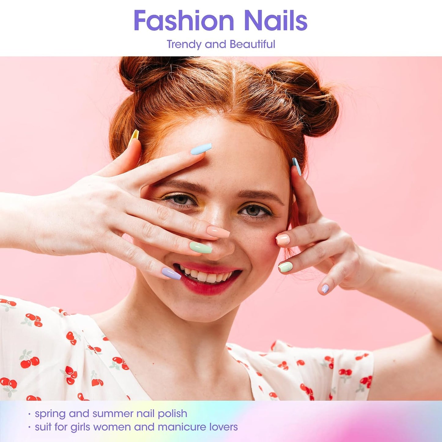 Gellen Pastel Regular Nail Polish Non Gel, Fast Air Drying Spring Summer Nail Polish No UV Light Needed Macaron 6 Colors Nude Pink Purple Blue Green Yellow Set for Women Manicure Home Salon, Hema Free