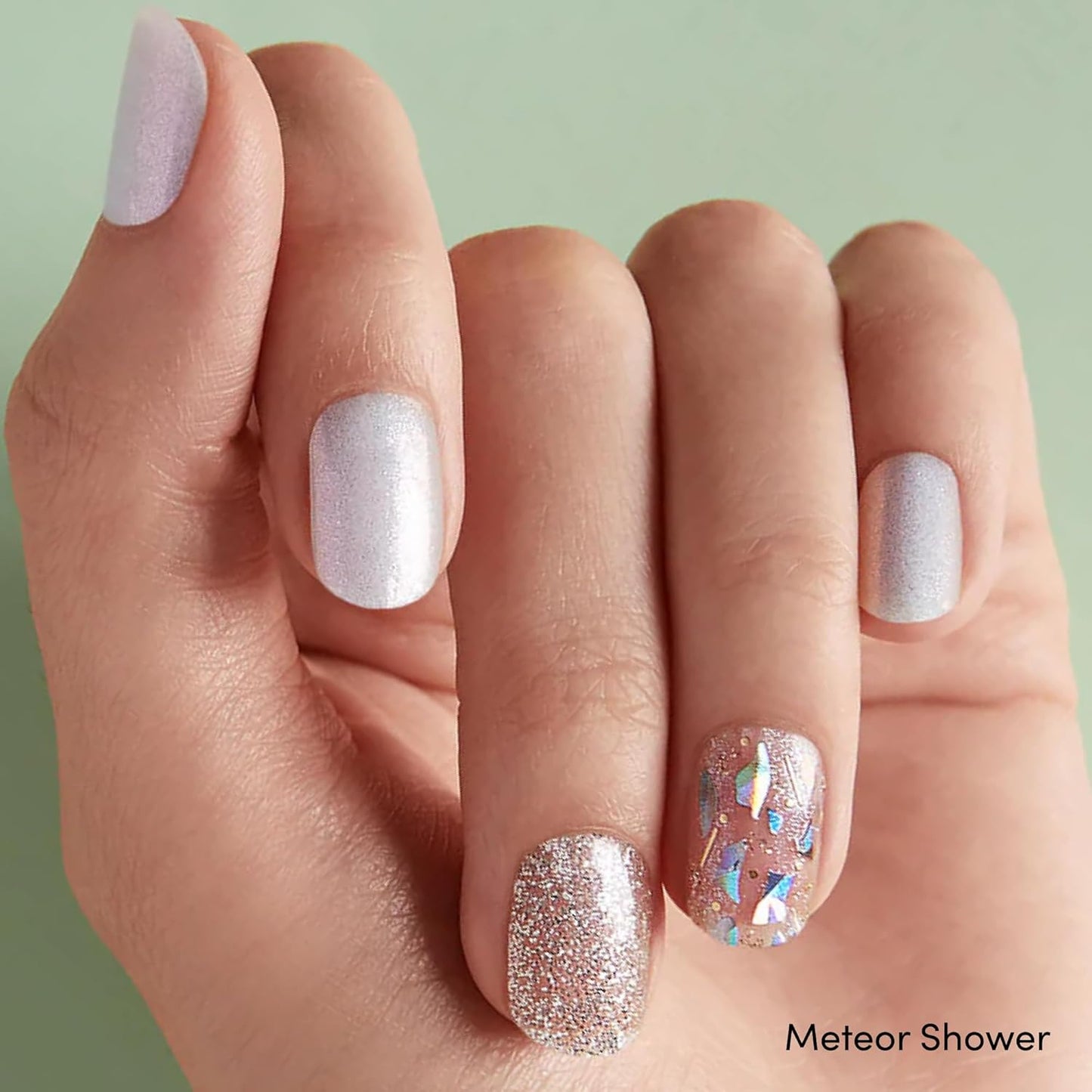 Dashing Diva Gloss Nail Strips Bundle - The Glam Collection - Meteor Shower & Going Platinum - UV Free, Chip Resistant, Long Lasting Gel Stickers - Contains 2 Sets