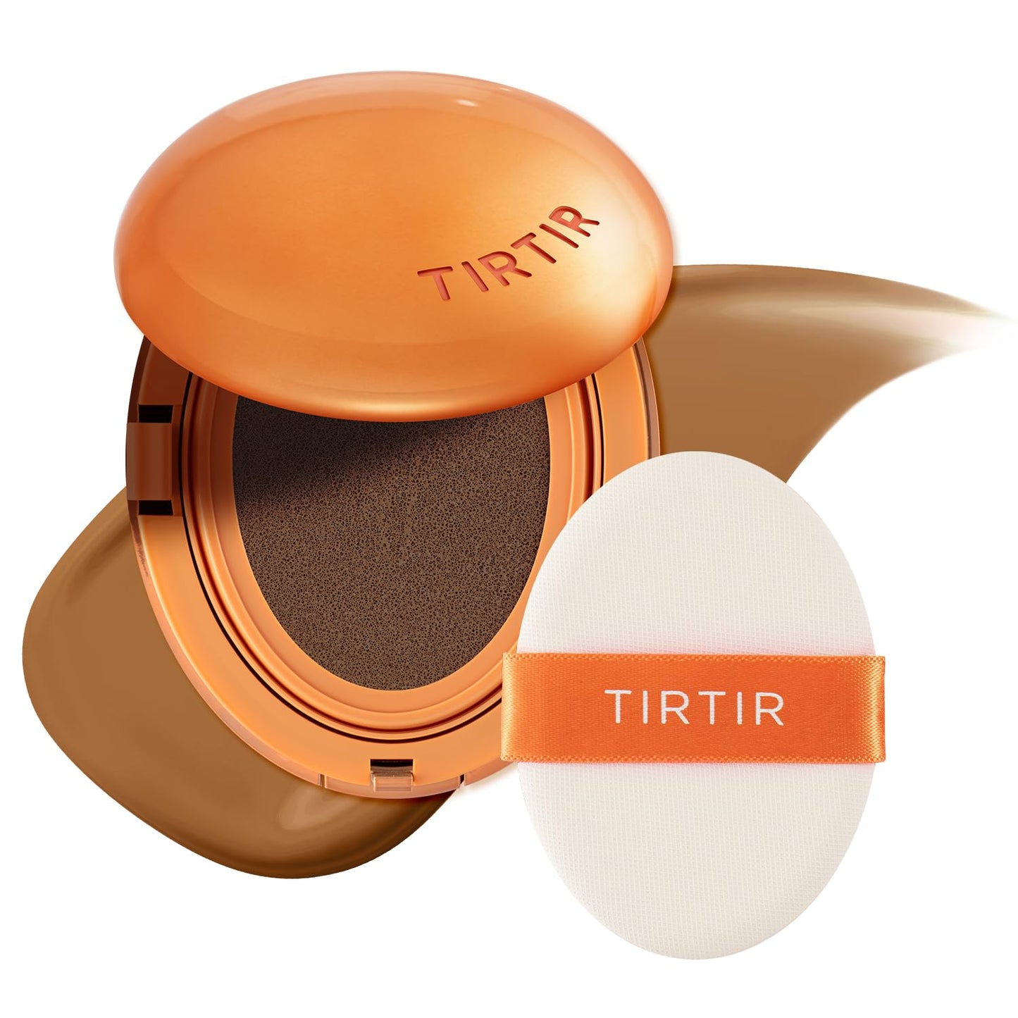 [*Mini Size*] TIRTIR Mask Fit Ai Filter Cushion Foundation | AI-Like Semi-Matte Finish - Up to 72-Hour Medium to Full Coverage Korean BB Cushion Make up Beauty, #39W Caramel, 0.15 Fl Oz