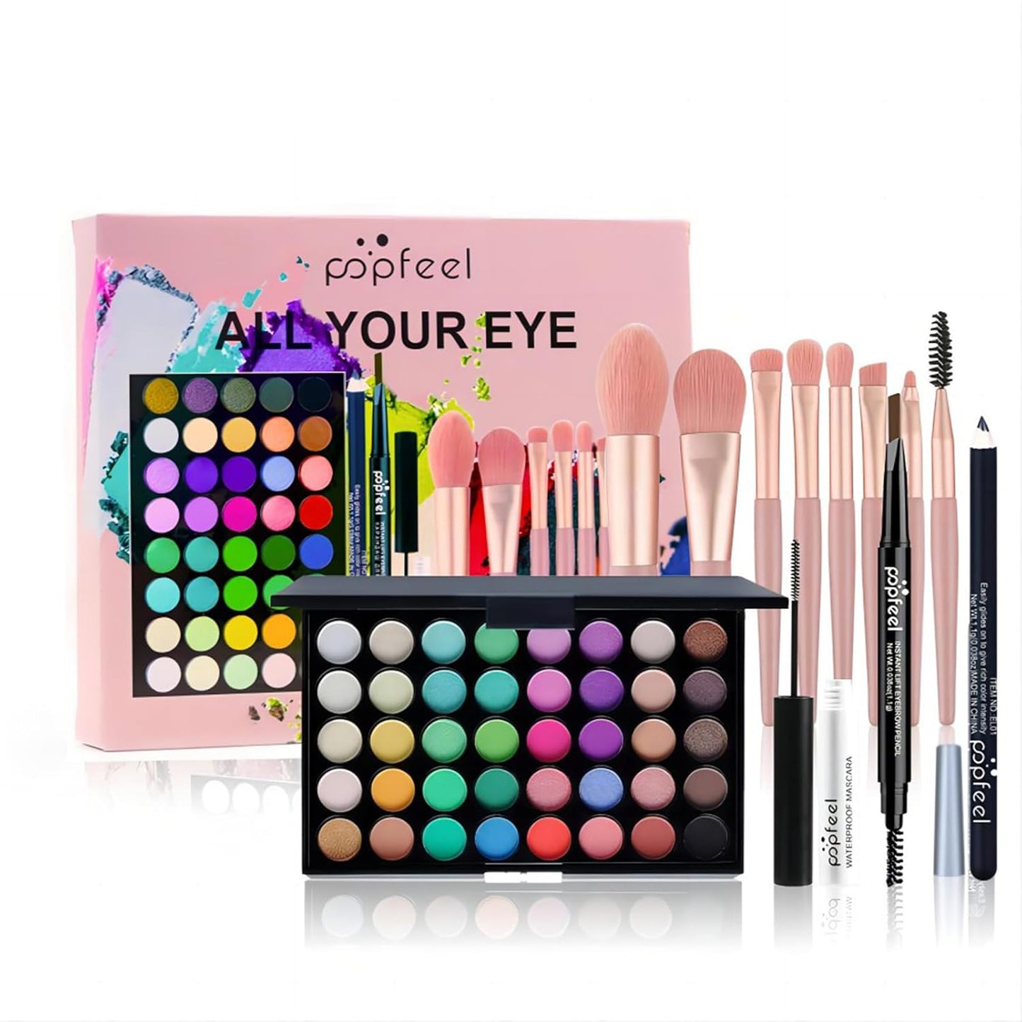 All in One Makeup Kit for Women Full Kit Girls Makeup Gift Sets Xmas Essential Bundle Include Eyeshadow Palette Lipstick Blush Concealer Eyeliner Mascara Foundation Brush Eyebrow Pencil