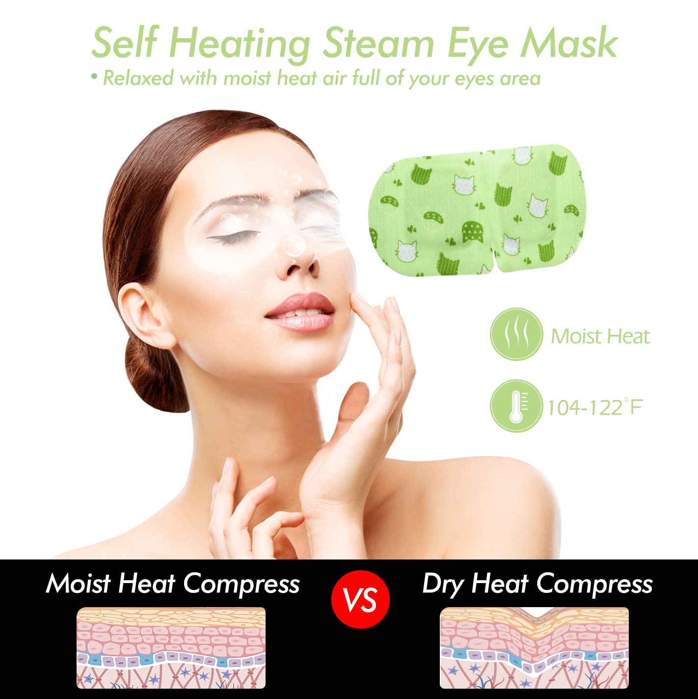 Jekeno Steam Eye Mask, 16 Packs Eye Masks for Dry Eyes Dark Circles and Puffiness, 40-60 Minutes Self Heated Steam Warm Eye Mask, Christmas Spa Gifts for Women