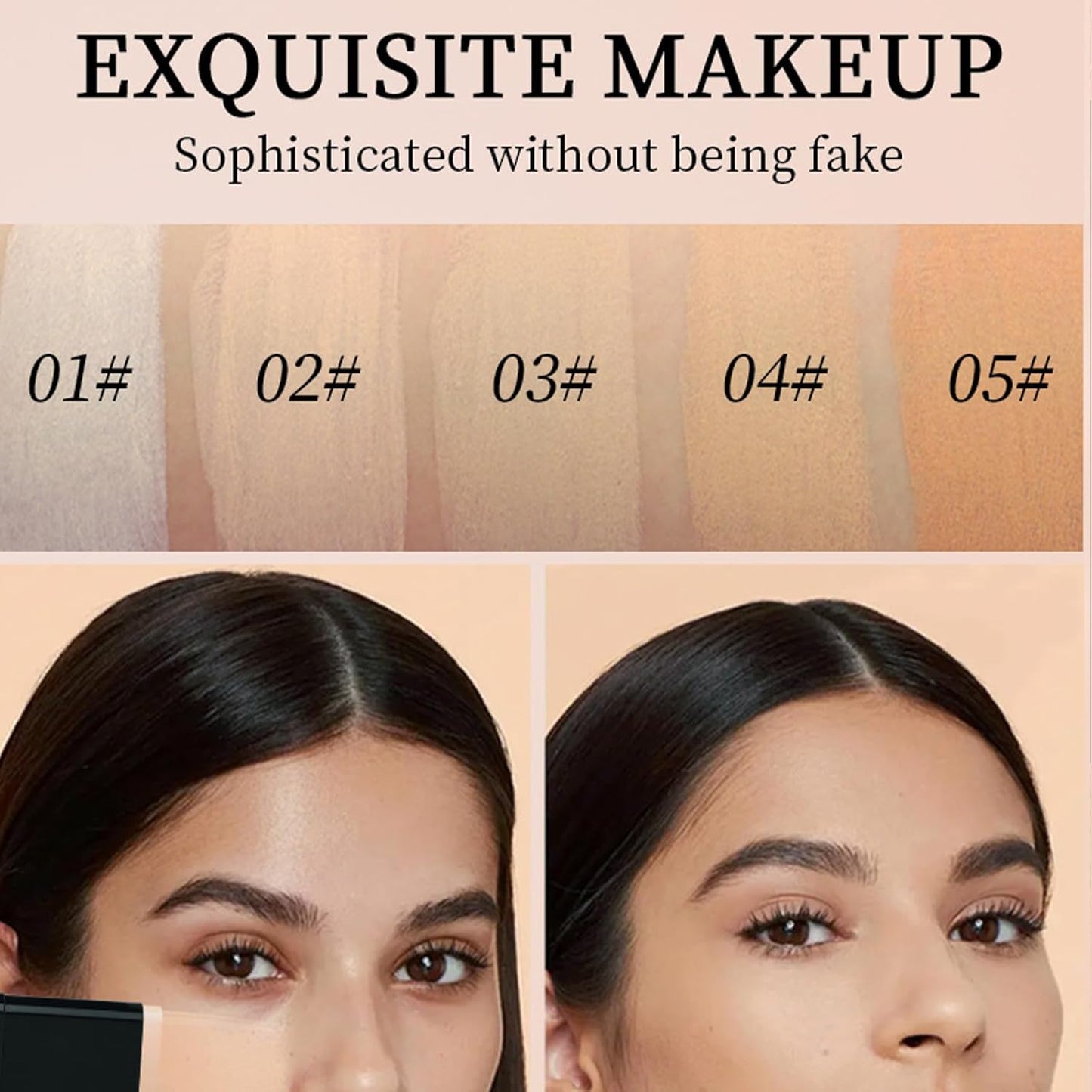 Long-Lasting Concealer Foundation Stick, Creamy Full Coverage, Hydrating Olive & Camellia Formula for Dark Circles & Blemishes, 2.09 oz (02#)