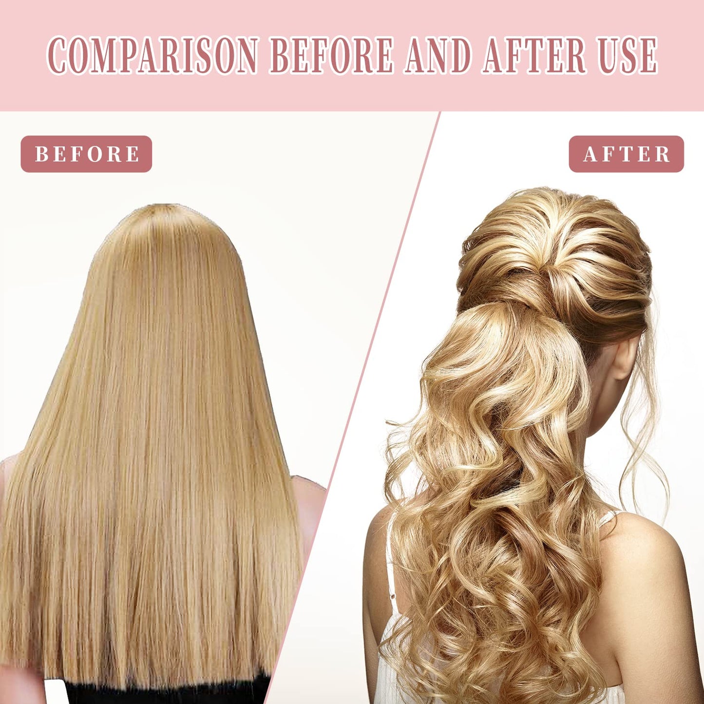 30pcs Heatless Hair Curlers Rollers Wave Curls Styling Kit with 2 Sets Styling Hooks,No Heat Spiral Curlers for Short and Medium Hair(12 Inch/ 30 cm)