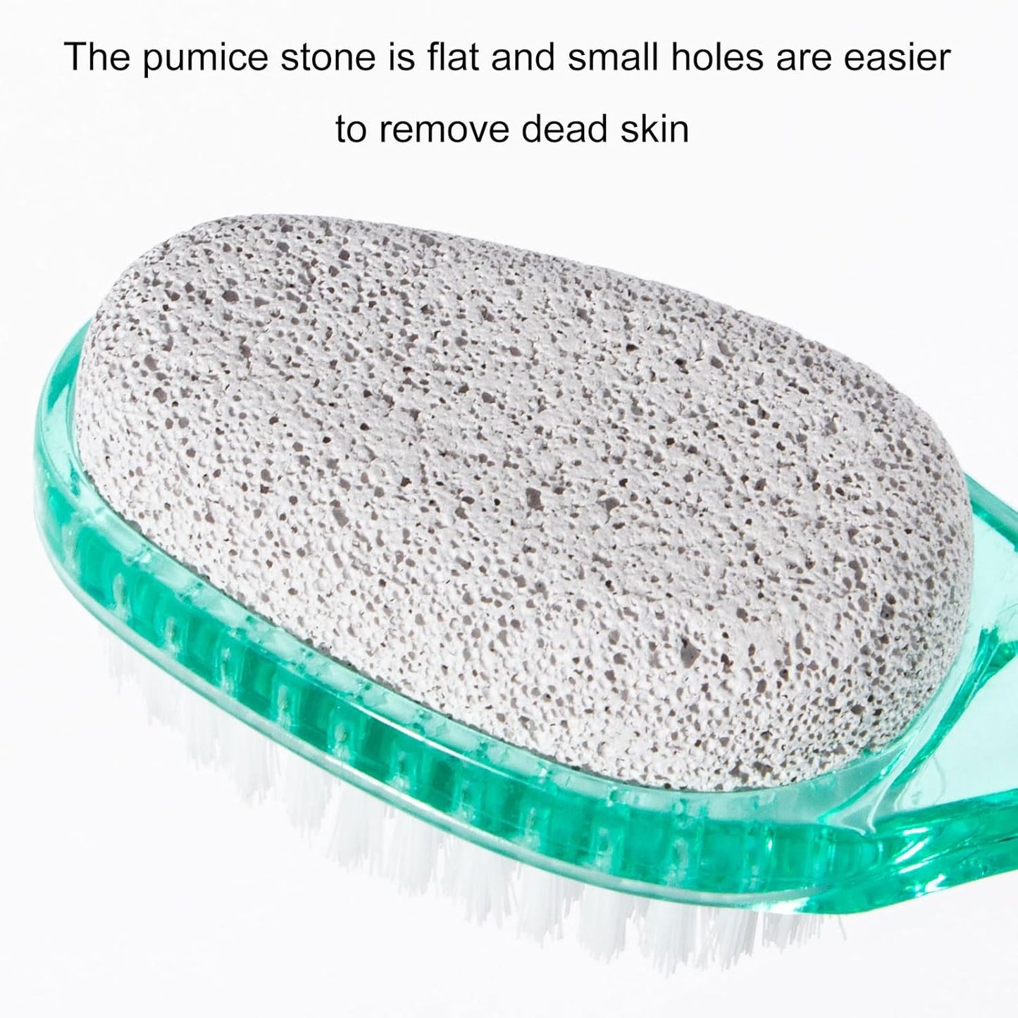 2 Pcs Foot Brush for Shower with Handle 2 in 1,Ooloveminso Large Foot Pumice Stone Brush Scrubber Foot File Calluses Remove Suitable for Horniness Foot Spa,Foot Care Smooth Skin (Green&Transparent)