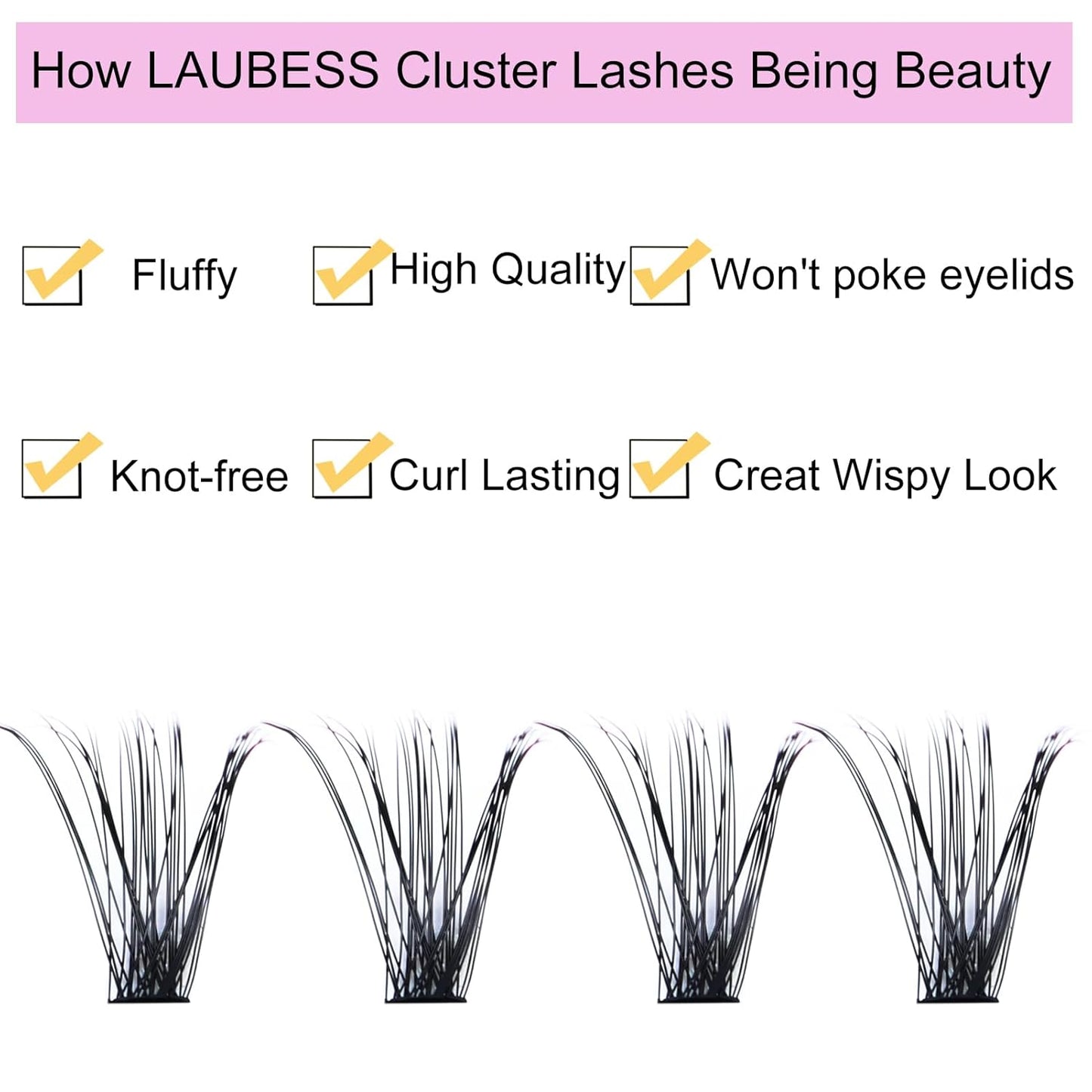 Eyelash Clusters LAUBESS Lash Clusters Individual Lashes Cluster Eyelash Extensions DIY at Home Waterproof Cluster Lashes (20D/40D-D-Mix9-16)