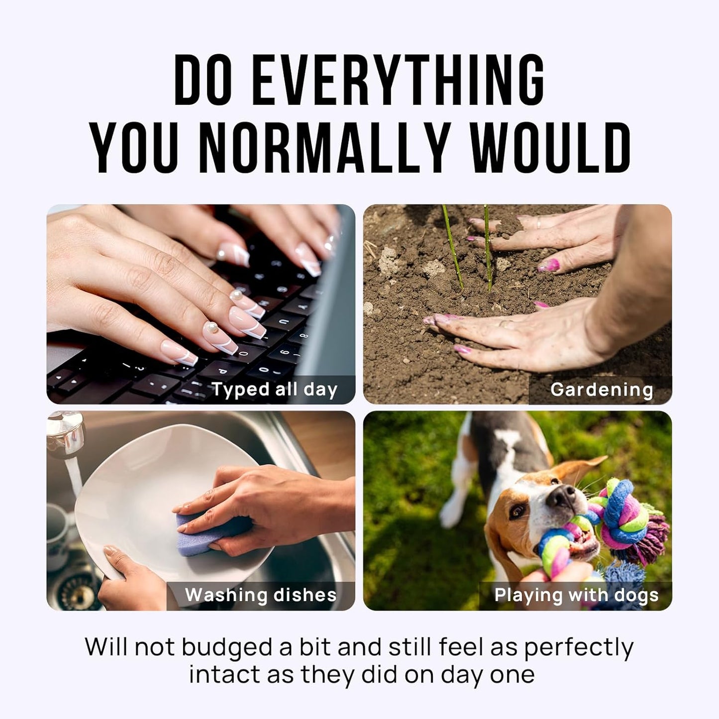 BTArtbox Press On Nails Short Almond - Winter French Tip Press On Nails, Soft Gel Fake Nails Brown, Reusable Glue On Nails with Nail Glue in 16 Sizes, Tortoise Shell