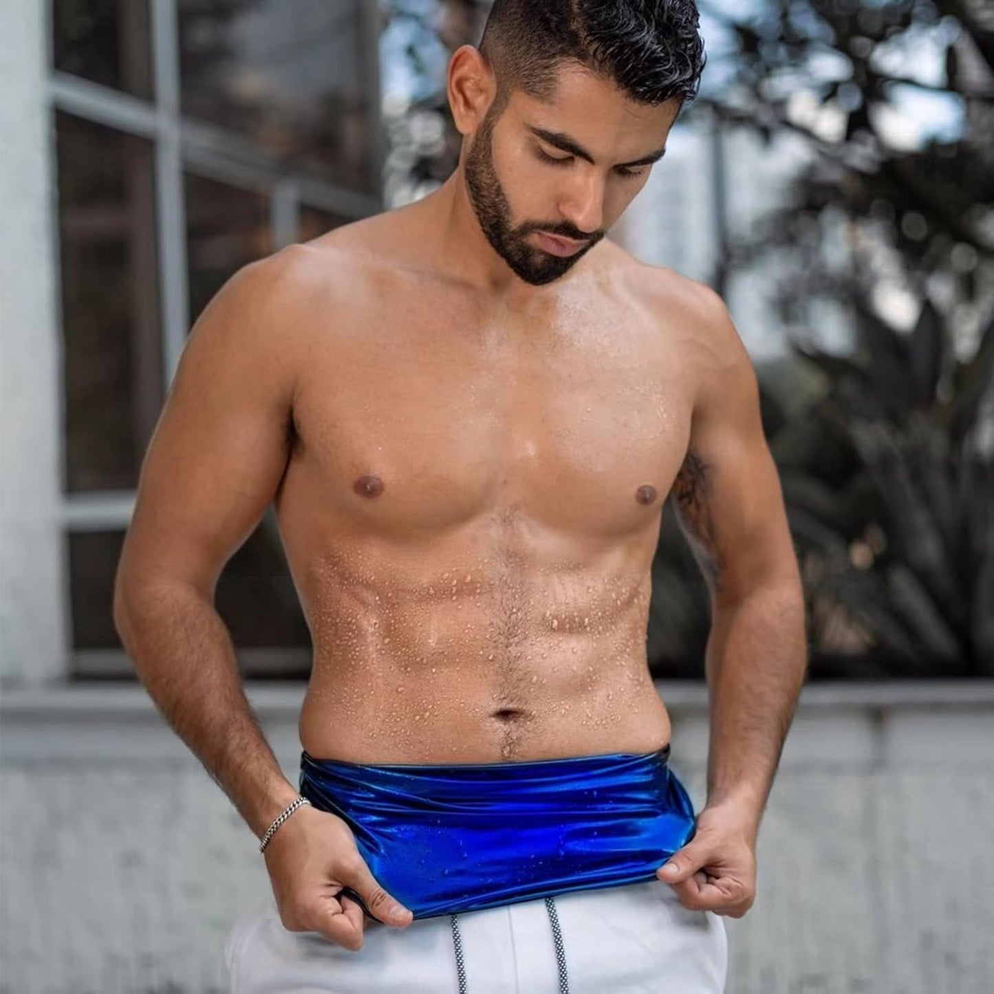 Waist Trainer Trimmer Sweat Belt Band for Men Lower Belly Fat Sauna Slimming Belt Suit Workout