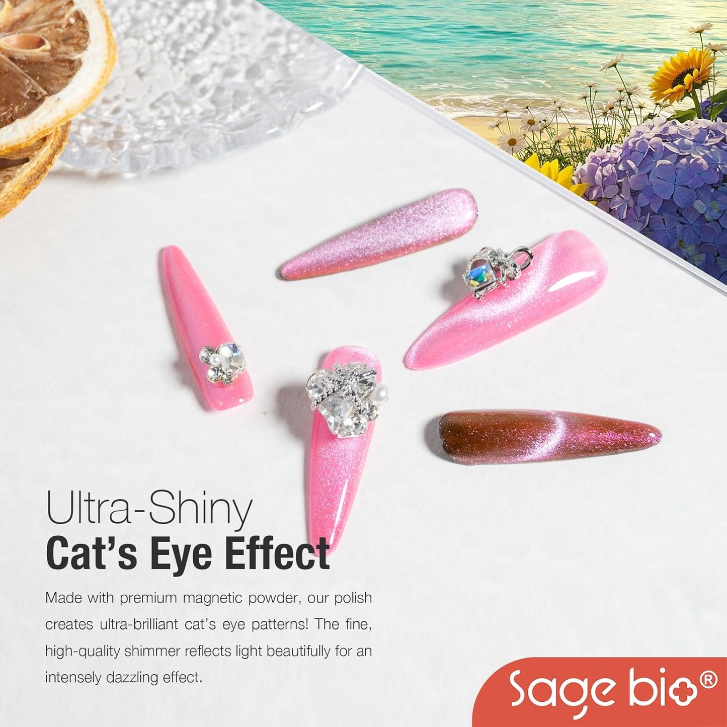 Cat Eye Gel Nail Polish, 15ml Magnetic Gel, High-Gloss Finish, Long-Lasting, DIY Manicure Kit with Magnet Stick, Stunning 3D Magnetic Effect, 02