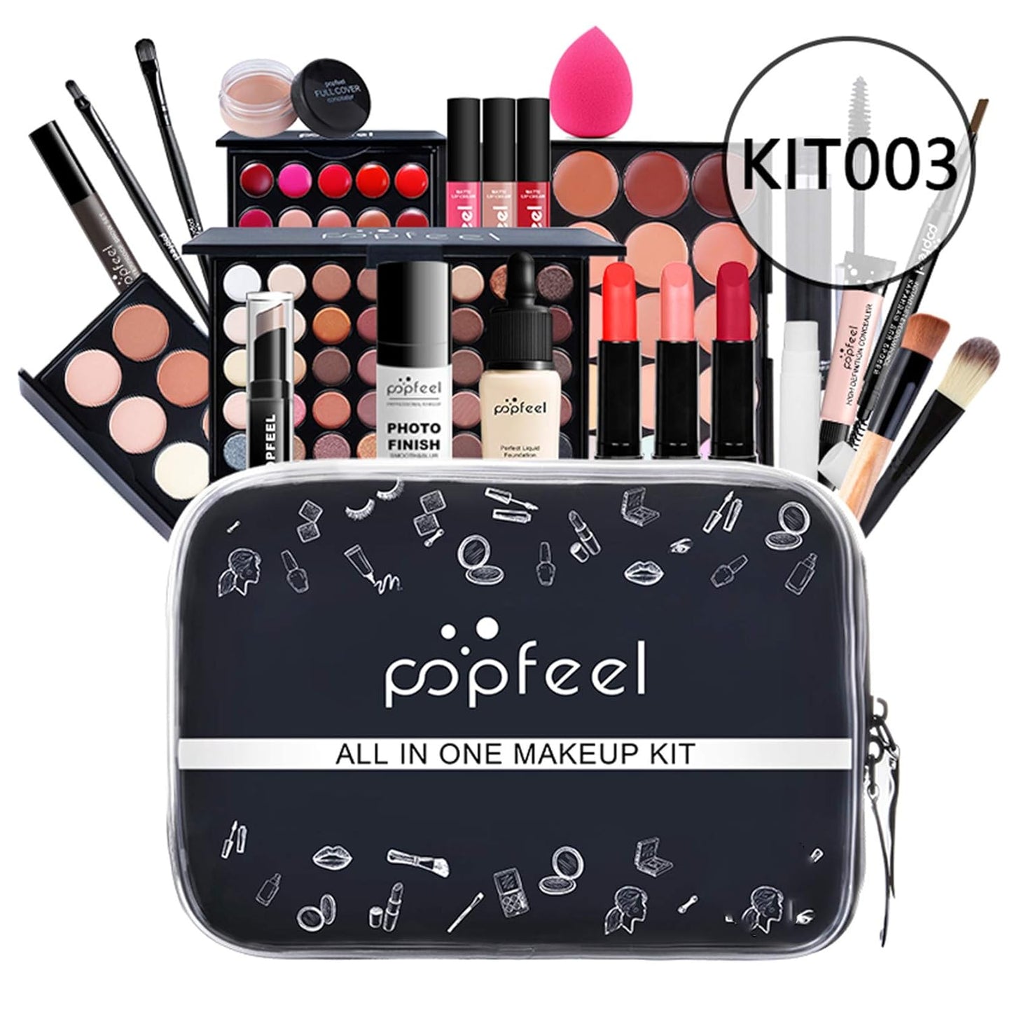 All-in-One Makeup Gift Set Travel Makeup Kit Complete Starter Makeup Bundle Lipgloss Lipstick Concealer Blushes Powder Eyeshadow Palette Cosmetic Palette for Teen Girls & Adults #2