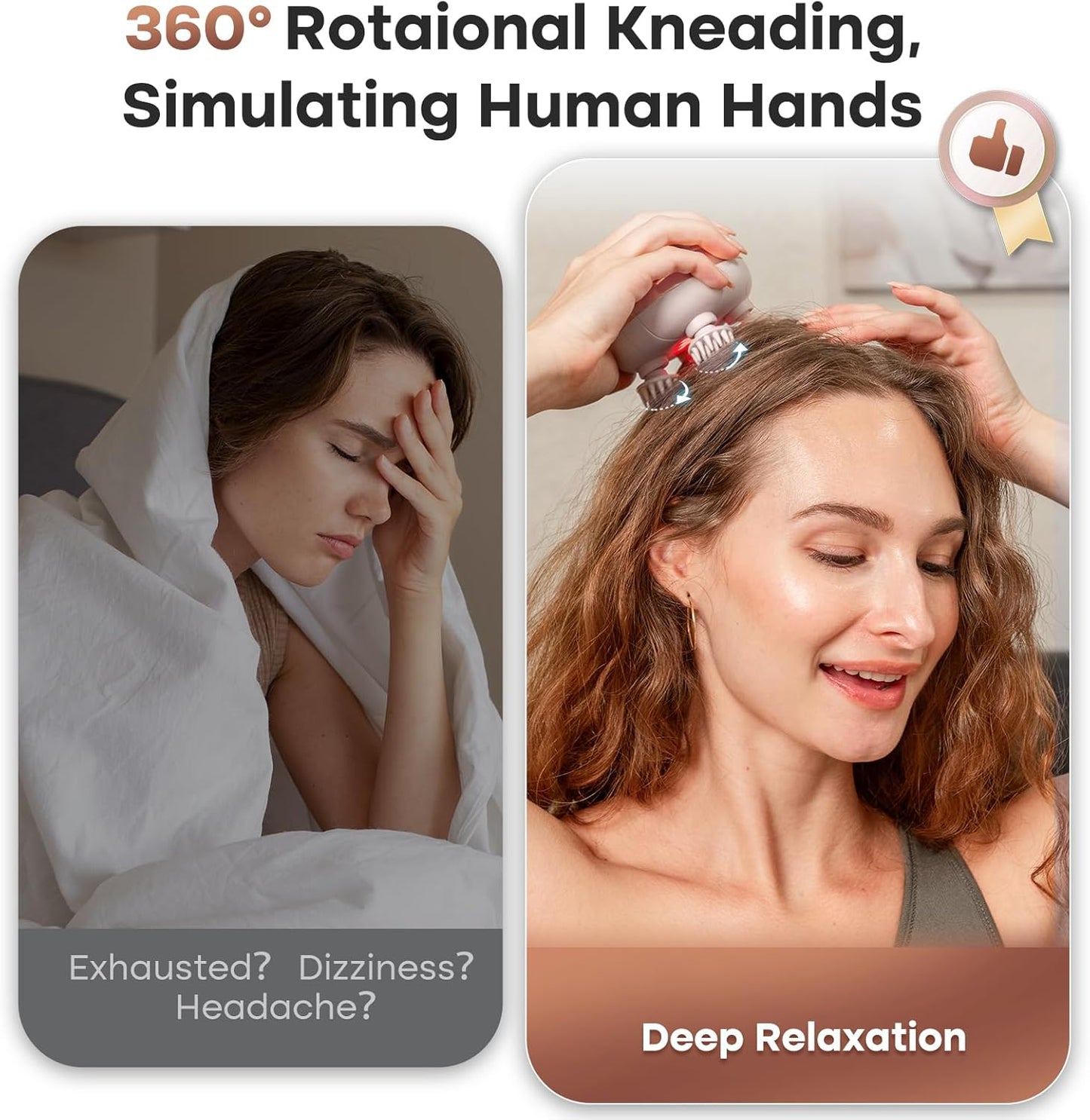 arboleaf Scalp Massager Kneading Head Massager Scalp Stress Relax Portable Rechargeable Hair Massager Shower Massage Waterproof Cat Massager Scratcher,Gift for Mom Dad