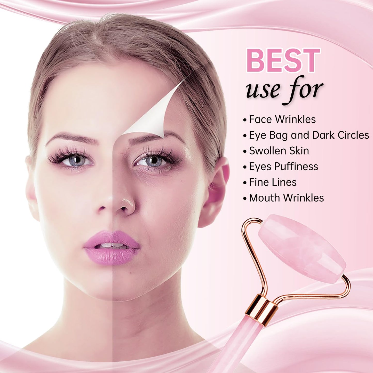 ZNÖCUETÖD Ice Face Roller Facial Jade Roller and Ice Face Mask Cold Cooling Gel Mask Gift Set for Women Face Aging Wrinkles Lifting Firming Puffy Eyes, Eye Face Neck Roller Massager SPA Tools