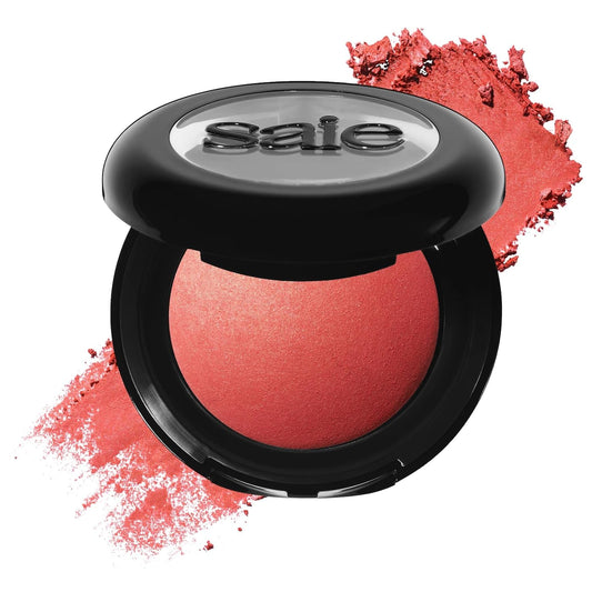 Saie SuperSuede Baked Blush - Talc-Free Powder Blush for All Day Wear - Enriched with Plant-Derived Squalane + Glycerin to Help Moisturize Dry Skin - Stella (0.1 Ounce)