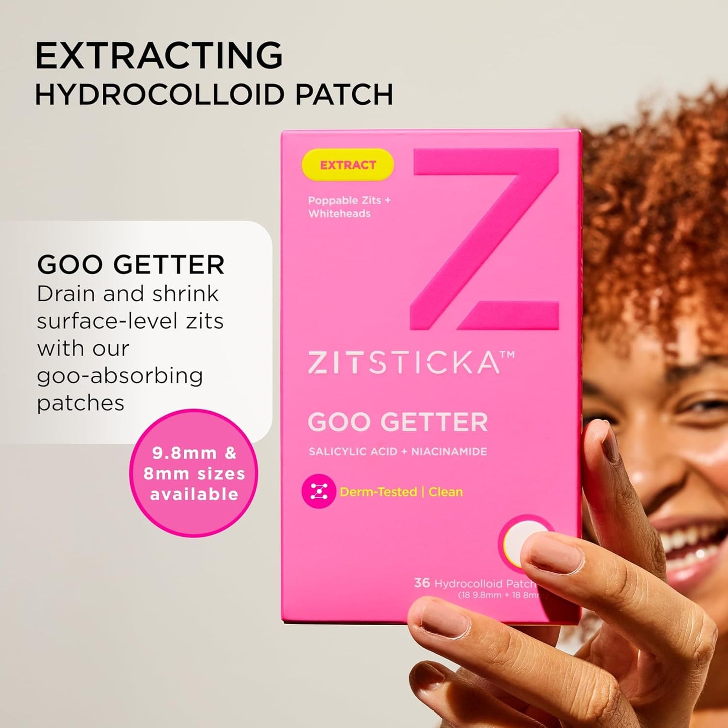 ZitSticka Pimple Patches for Face and Body, Hydrocolloid Patches to Cover Zits, Acne Patches or Zit Spot Stickers, Body Patch (GOO GETTER 36 Pack)