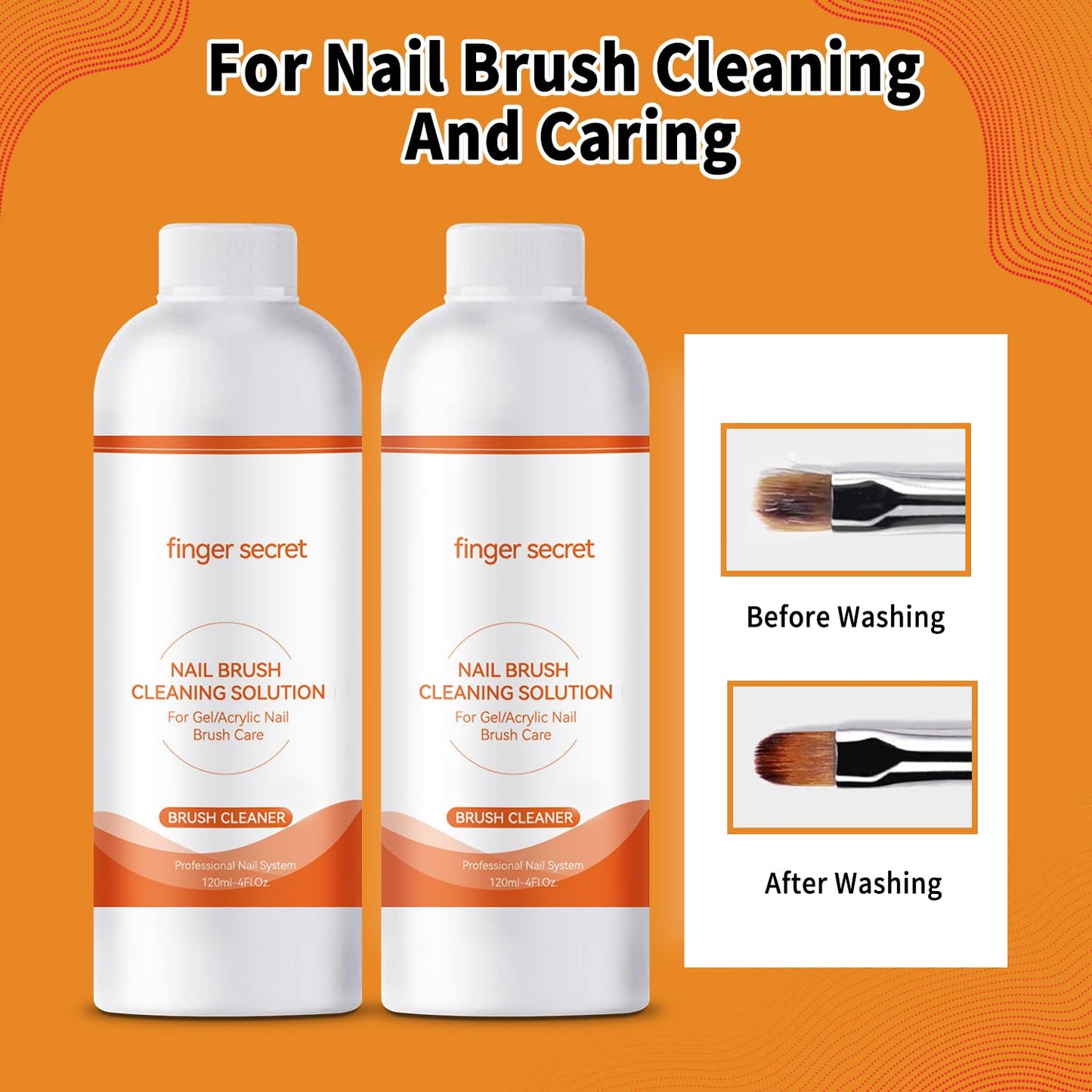 Nail Brush Cleaner 2 packs Nail Brush Cleaner for Gel Polish Nail Brush Cleaner Liquid for Acrylic with Glass Cup Nail Cleaning pads for DIY Salon at Home 8 Fl.Oz