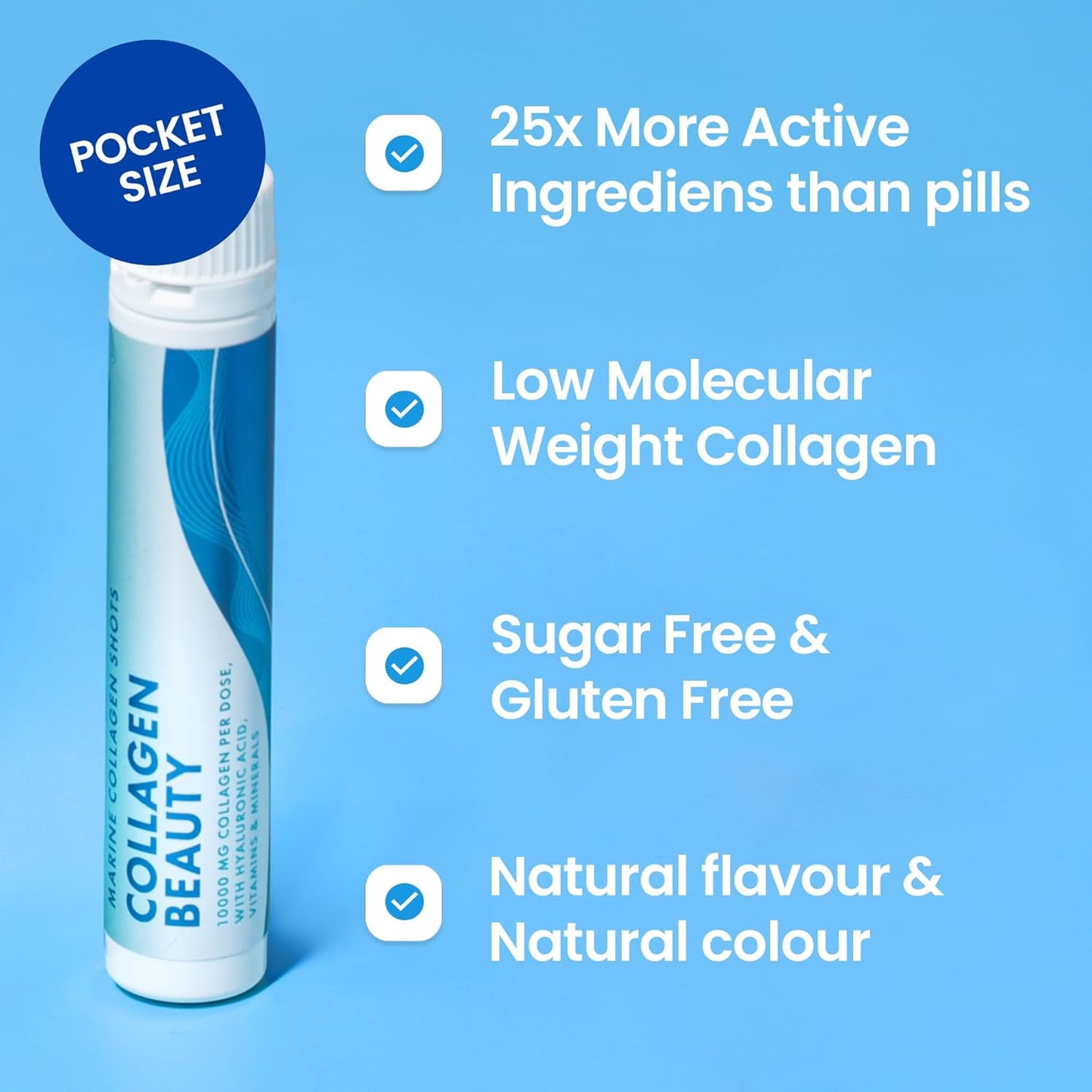 Swedish Nutra - Collagen Beauty|10,000 mg Hydrolyzed Marine Collagen Liquid Supplement-2 X 30 Packs, 60 Day Supply|Hyaluronic Acid and Vitamin C to Support Healthy Hair, Skin, Nails|Sugar-Free