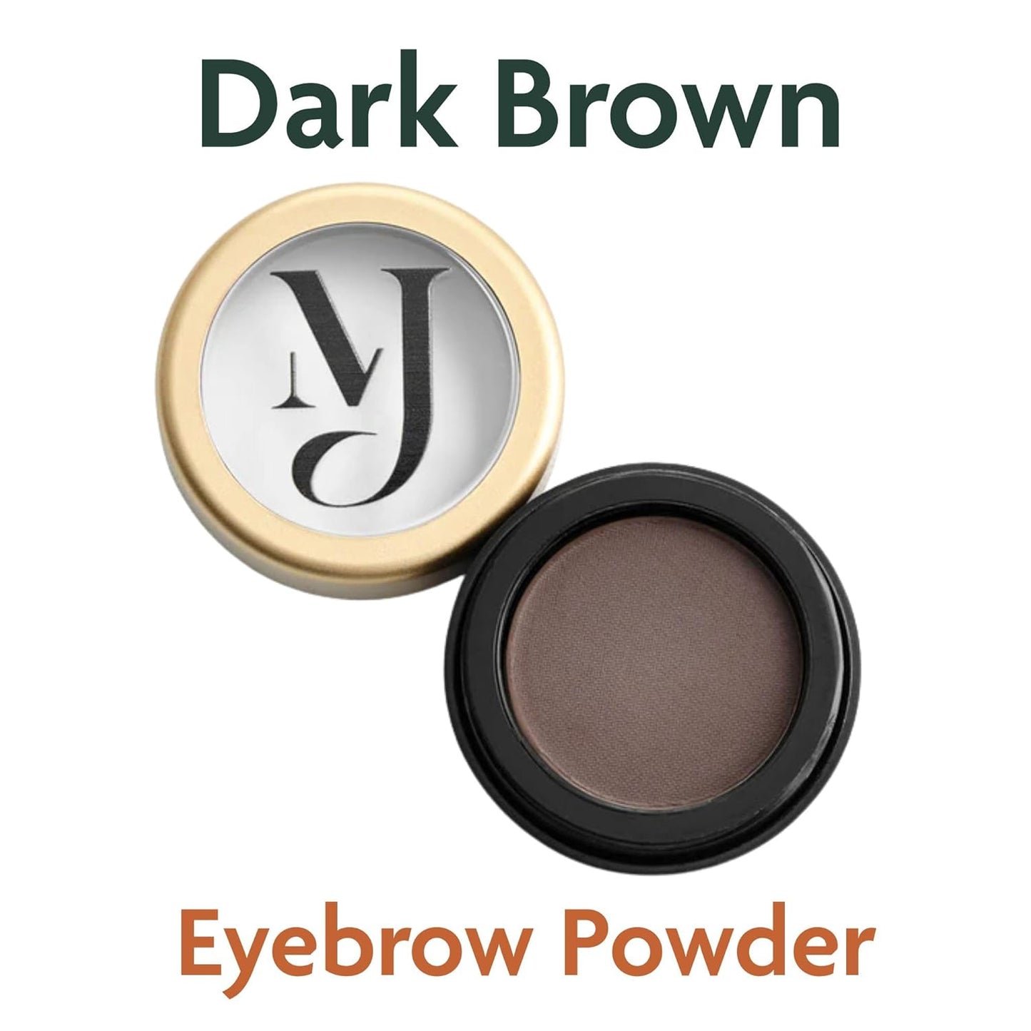 Marie-José Dark Brown Eyebrow Powder - Warm, Rich, Chocolate Brown Makeup Powder- Effortless All-Day Brow Beauty - Compact Size 0.10oz for Purse or Travel Size - Made in USA