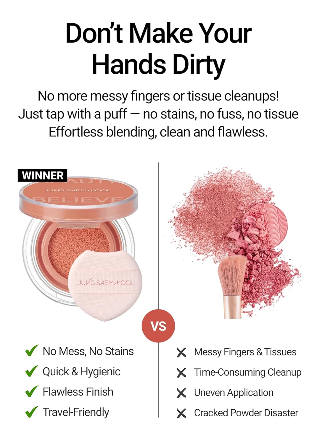 JUNGSAEMMOOL Artist Cushion Blush (Odd Mauve) | Easy to Blend, Lightweight, Hydrating Korean Makeup Cushion Blush for Dewy & Glowing Cheeks