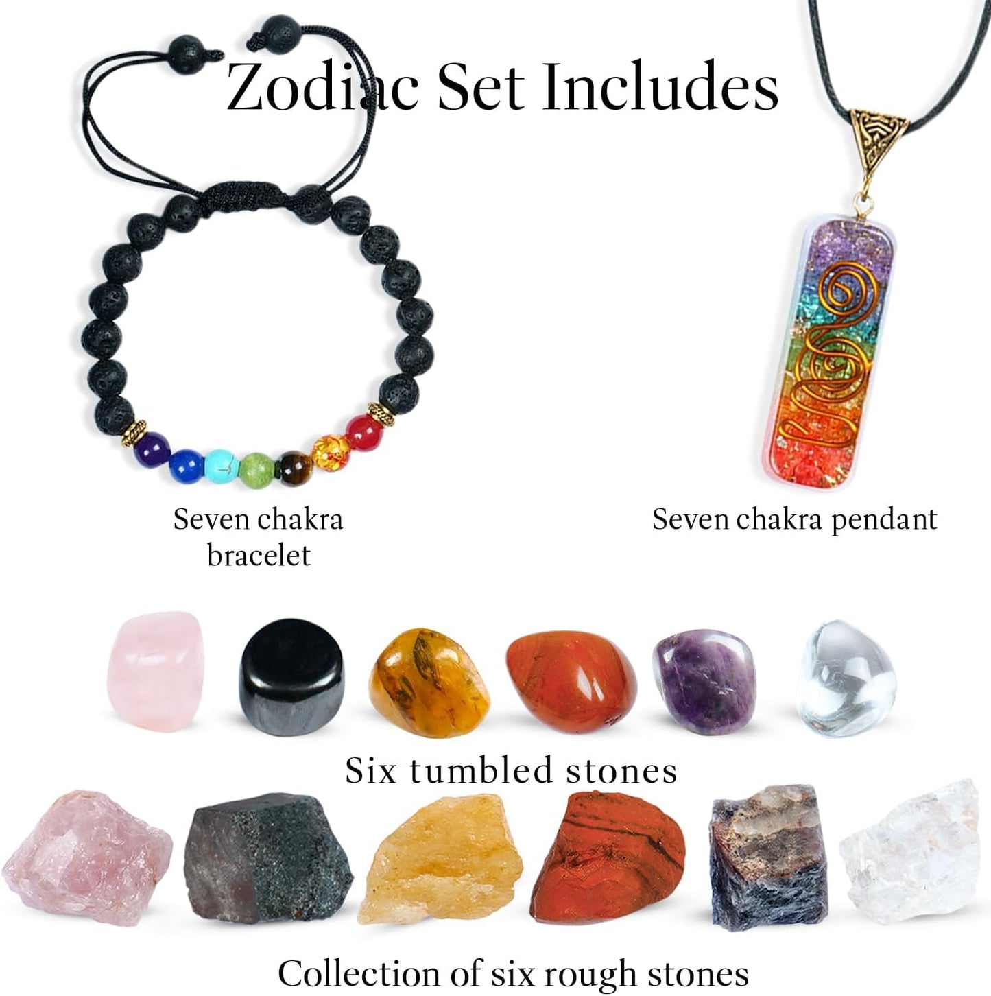 NARIBABU Aries Crystals and Stones - Zodiac Gift - Aries Astrology Decor - Zodiac Healing Crystals Set - Aries Horoscope Gifts - Astrology Gifts for Women