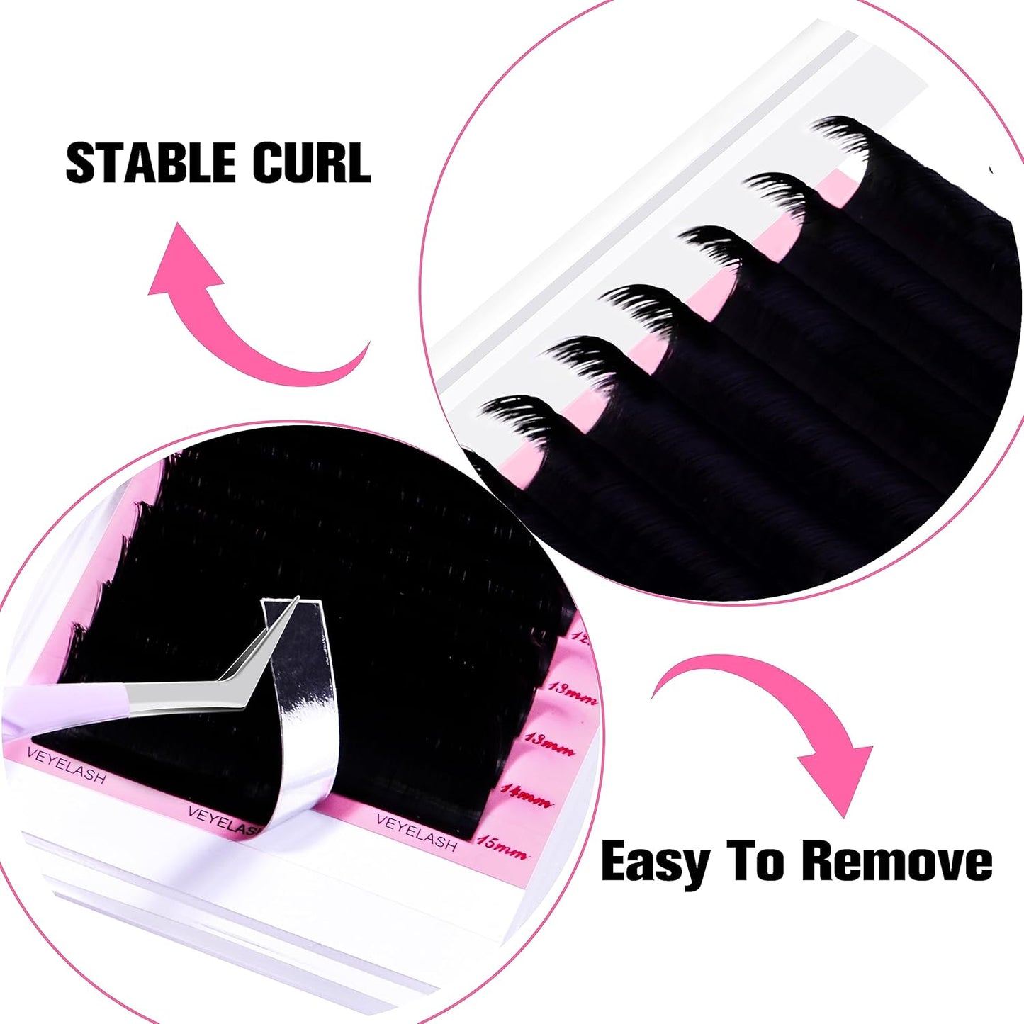 VEYES INC Cashmere Smart Fan Lash Extensions 0.03 0.05 0.07 C/CC/D Curl 8-20mm Mixed & Single Length, Super Matte Black Volume Lashes, Professional Supplies for Lash Techs (0.03 CC 17mm)