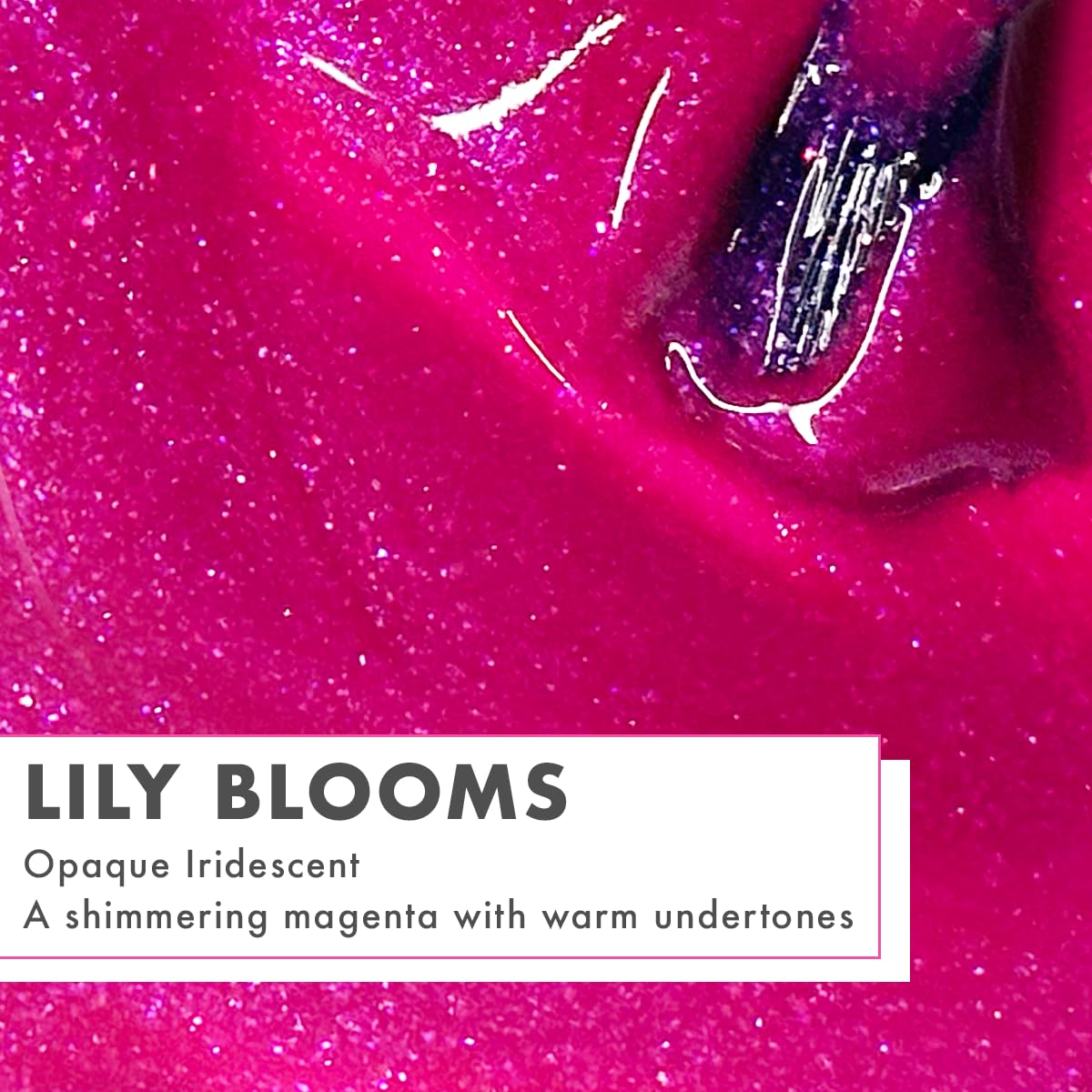 Olive & June Long Lasting Nail Polish | Plump Gel-Like Finish No Lamp Needed | Lasts up to 10 days | Salon-Quality at Home | 15-Free, Vegan Cruelty-Free Chip-Resistant | Lily Blooms Shimmering Magenta