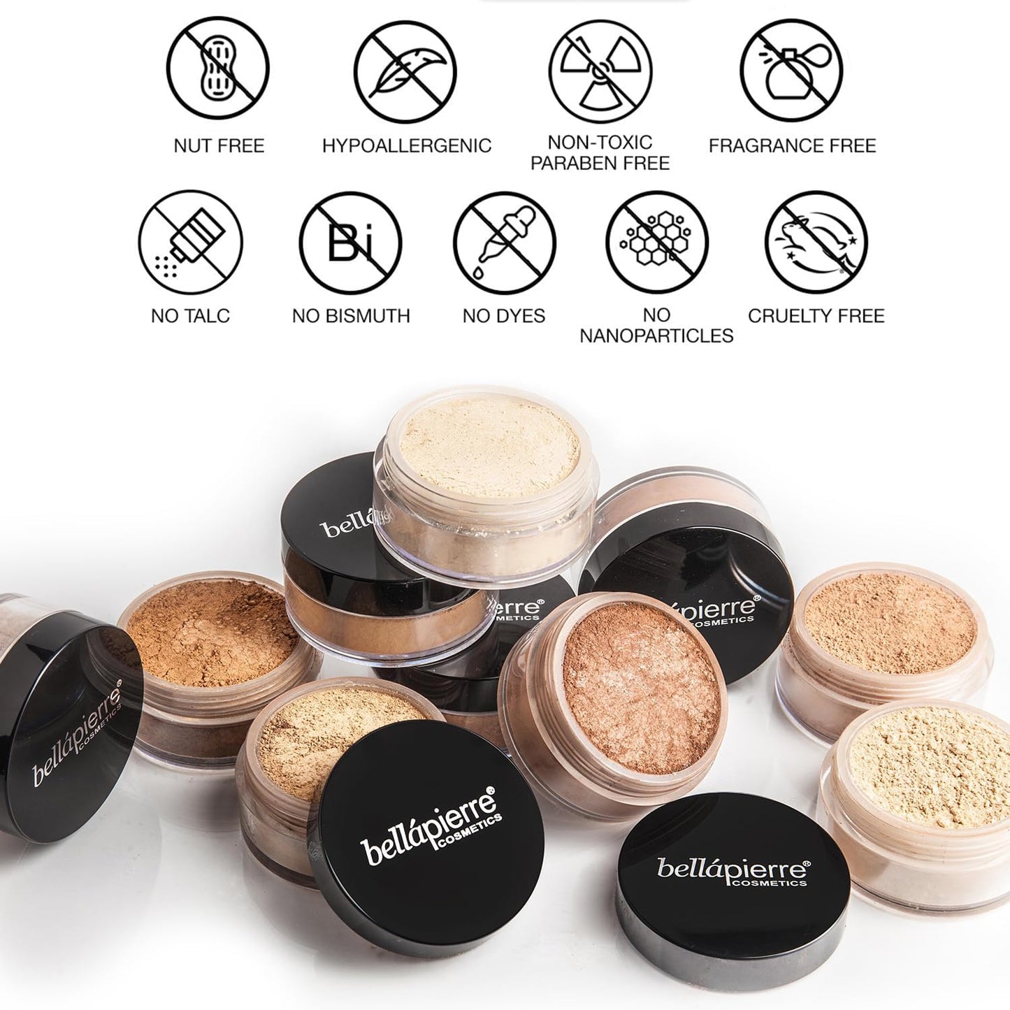 bellapierre Get Started Kit | Includes 2 Mineral Foundations, 1 Blush, & 1 Bronzer | Mineral Makeup Essentials | Non-Toxic and Paraben Free | Oil and Cruelty Free | Long Lasting Formulas – Dark