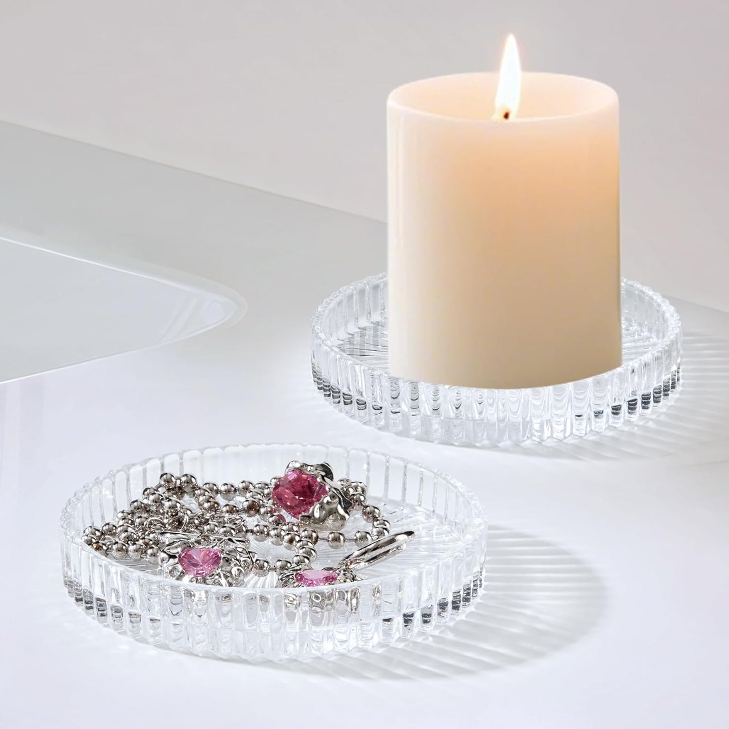 Glass Qtip Holder with Lid,Bathroom Organizer and Storage Jars - Apothecary Jars for Cotton Balls, Cotton Swabs,Pads,Floss Picks,Vanity Organizer,Bathroom Accessories and Countertop Storage Canisters