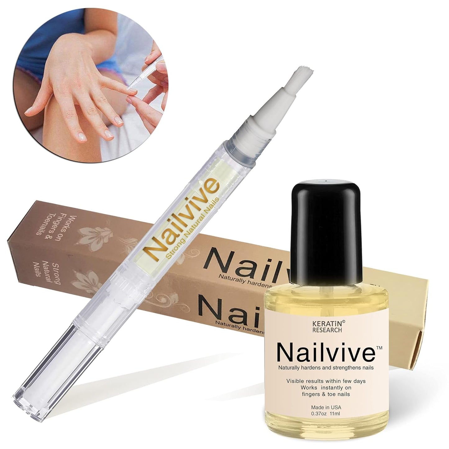 NAILVIVE Nail Serum Natural Keratin Nail Treatment Silk Proteins Proven Natural Formula Strengthening Hardening nails Instantly Prevents Splits Chips Peels Cracks on Your Nails