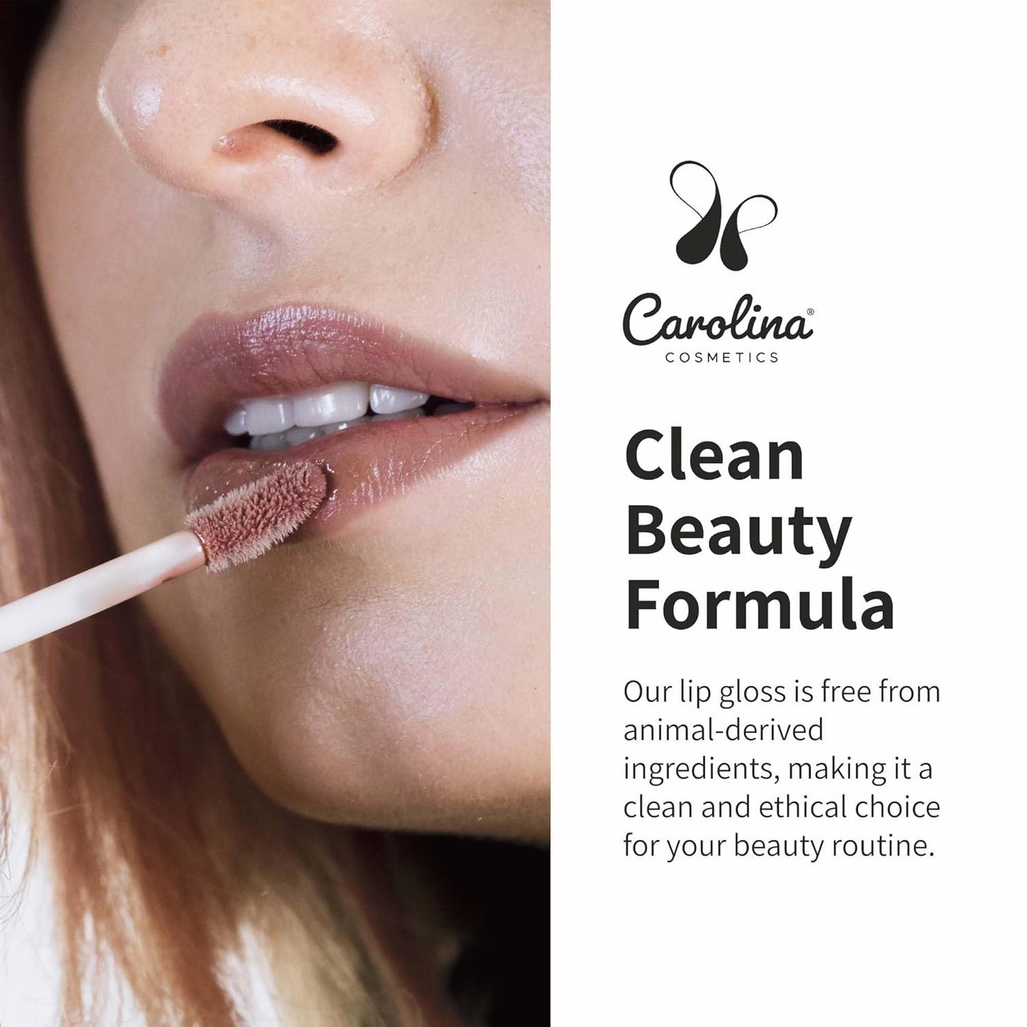 Plant-Based Non-Sticky Lip Gloss (What A Babe) - Hydrating & Nourishing with Sunflower Seed Oil, Cacao & Grape Seed Oil - Gluten-Free, Vegan, Non-GMO, Paraben-Free - 5g/0.18oz