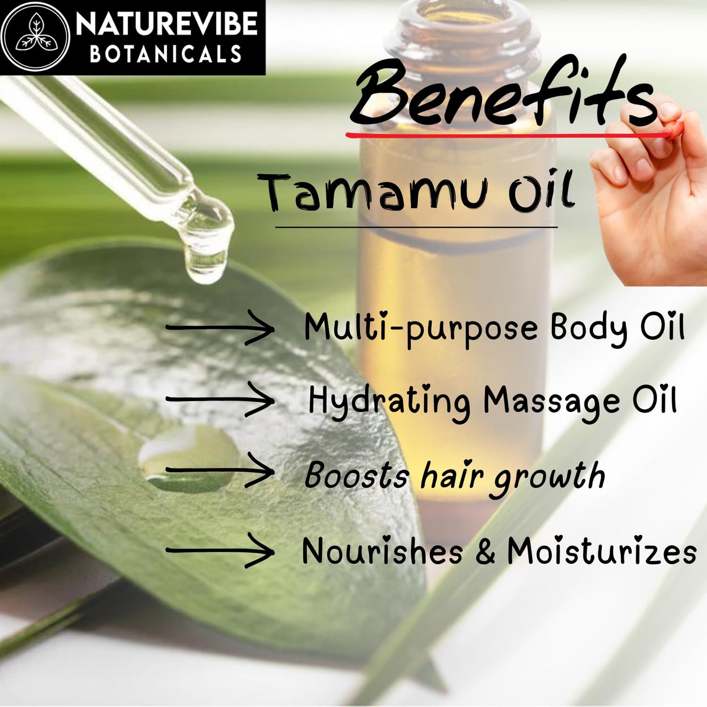Naturevibe Botanicals Tamanu Oil 32 Ounces | 100% Pure and Natural | Great for Skin Care and Hair Care