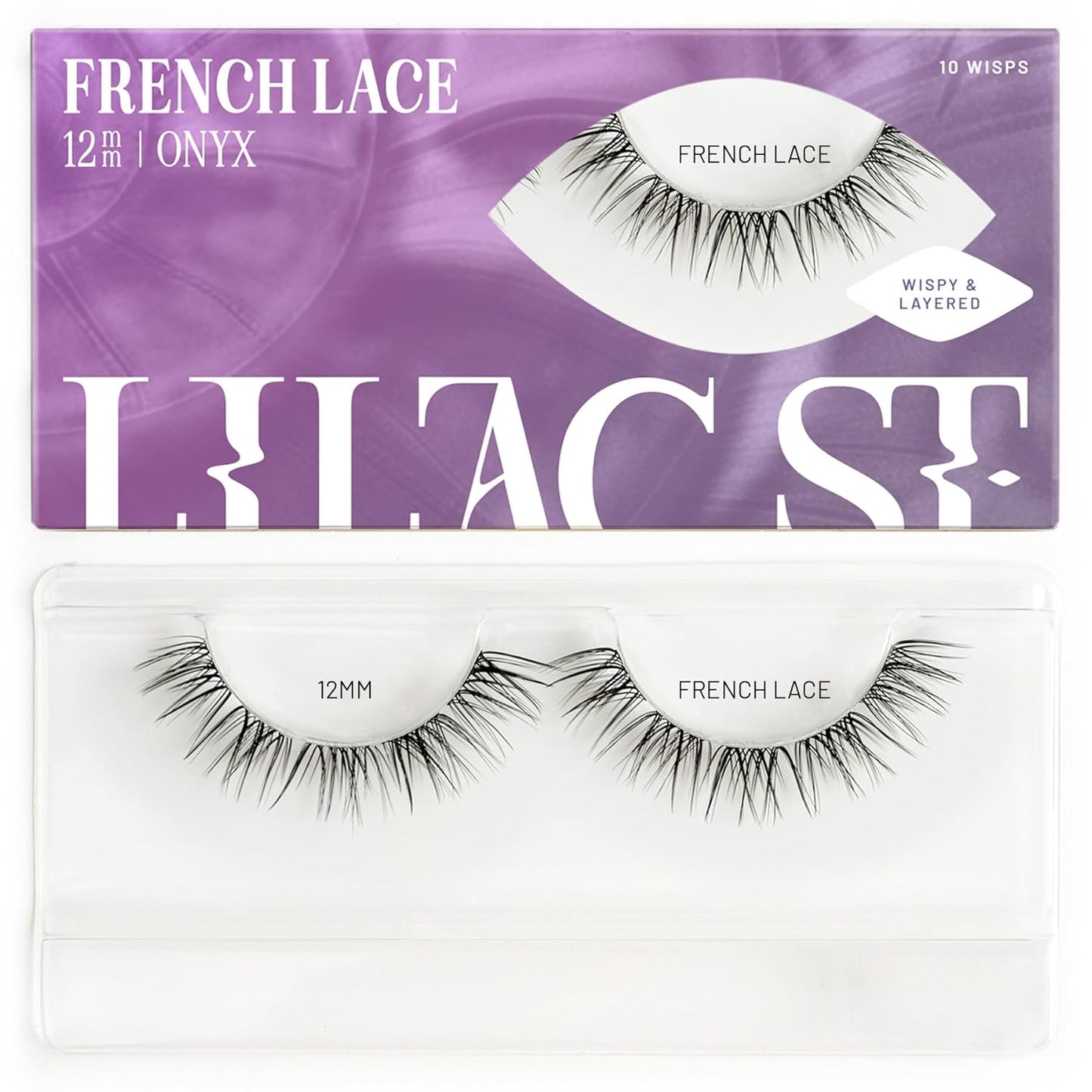 Lilac St - French Lace Glamorous Faux Eyelash Clusters (12mm) - Delicate & Wispy - DIY Lash Extension Wisps - Lightweight & Lifelike - Korean Silk - Lasts 10 Days - Cruelty Free, Vegan - 10 Lashes